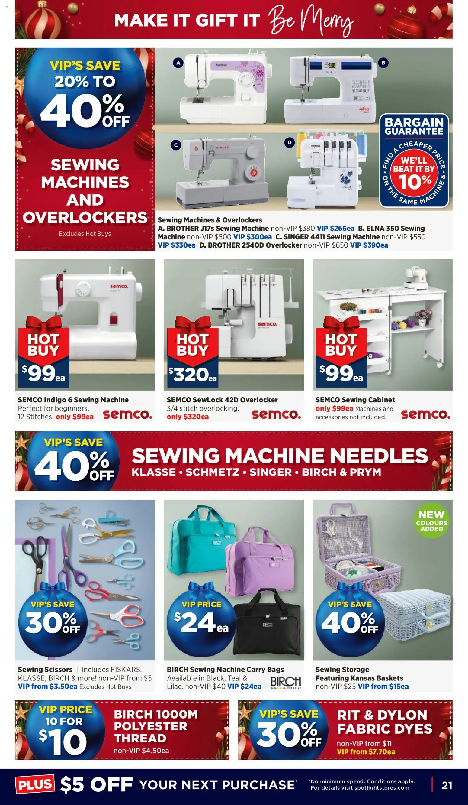 Spotlight catalogue - valid from 03.12.2025 | Page: 21 | Products: Cabinet, Scissors, Accessories, Sewing machine