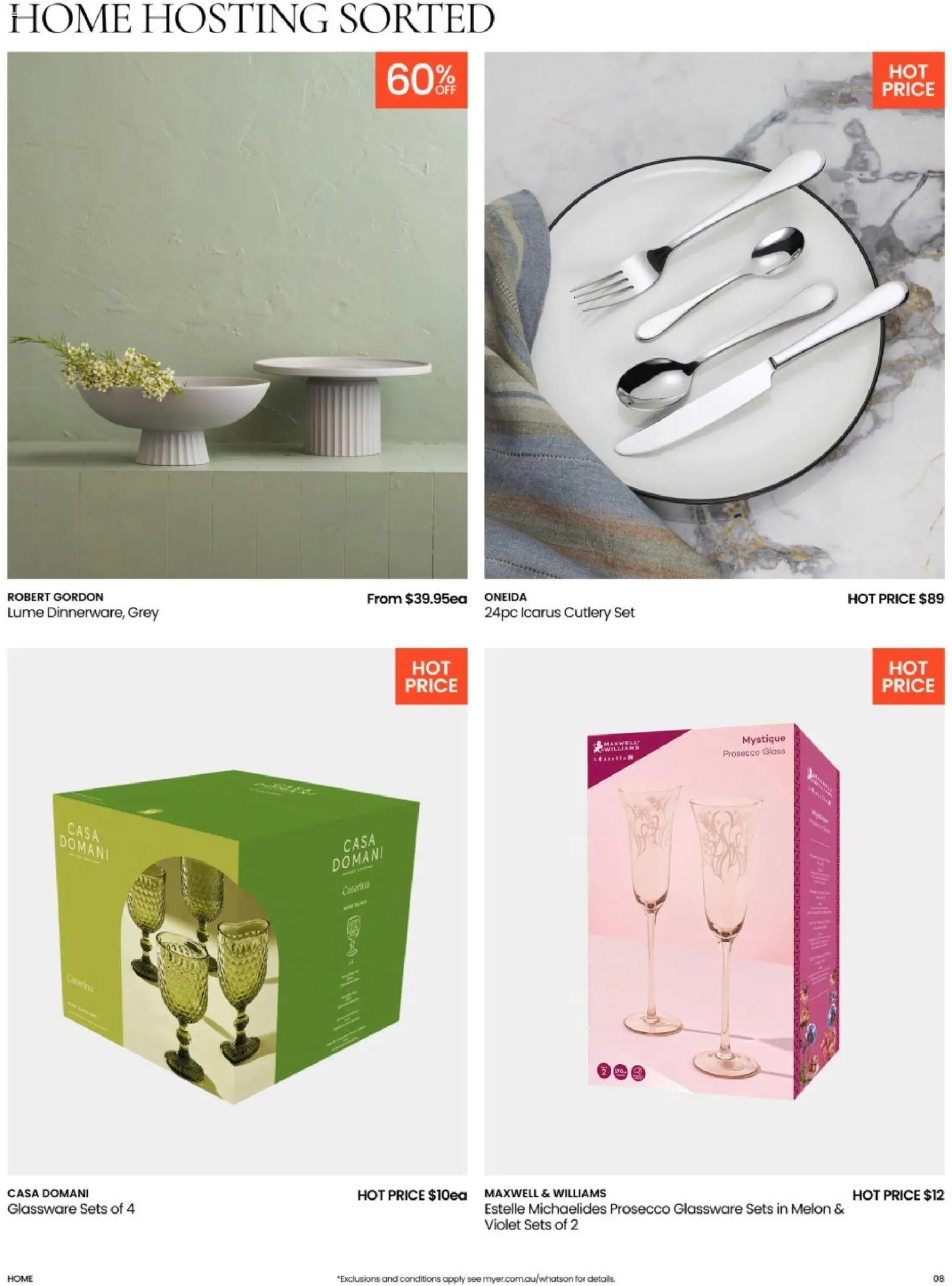 Myer catalogue - valid from 08.04.2026 | Page: 8 | Products: Cutlery, Glassware, Melon