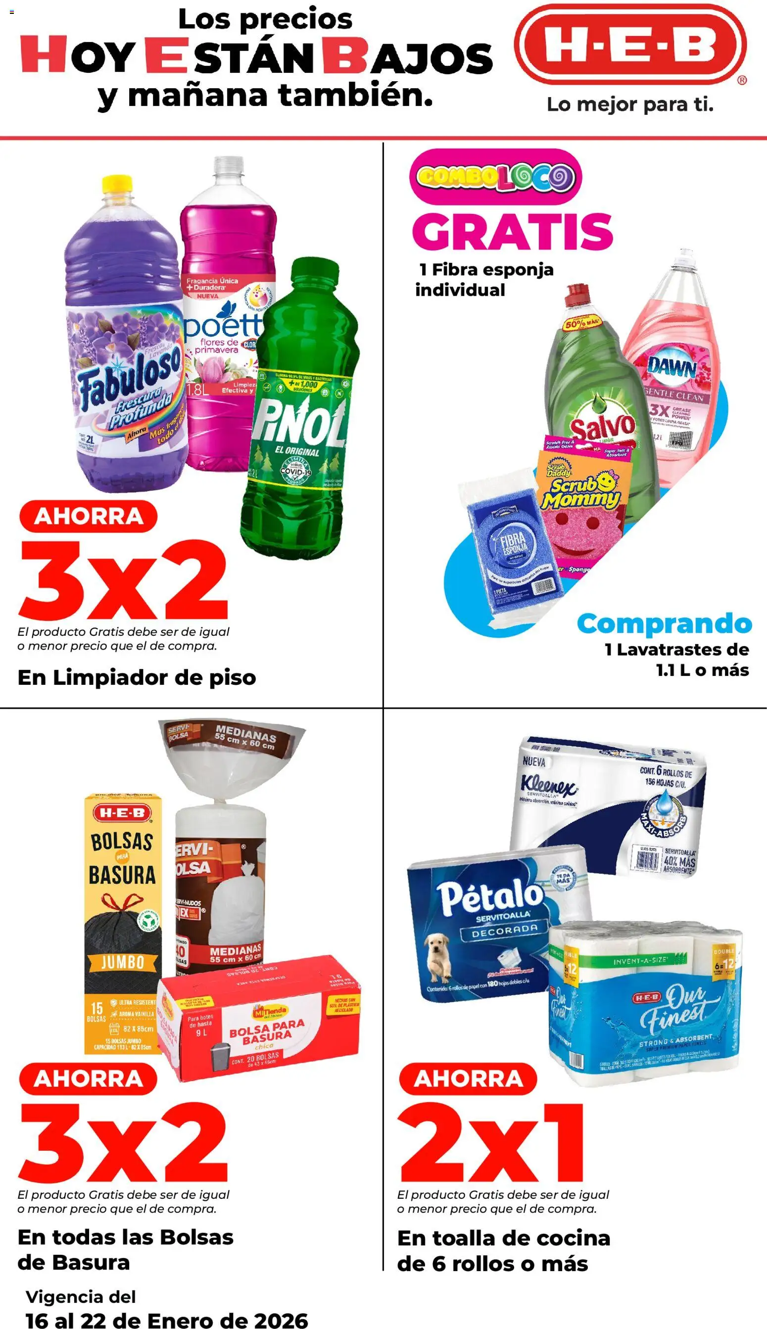 Nuevas ofertas de H-E-B válidas en toda la República Mexicana desde el 16.01.2026. ¡Encuentra las mejores ofertas en H-E-B folleto! | Página: 4 | Productos: Bolsa, Limpiador, Té, Fragancia