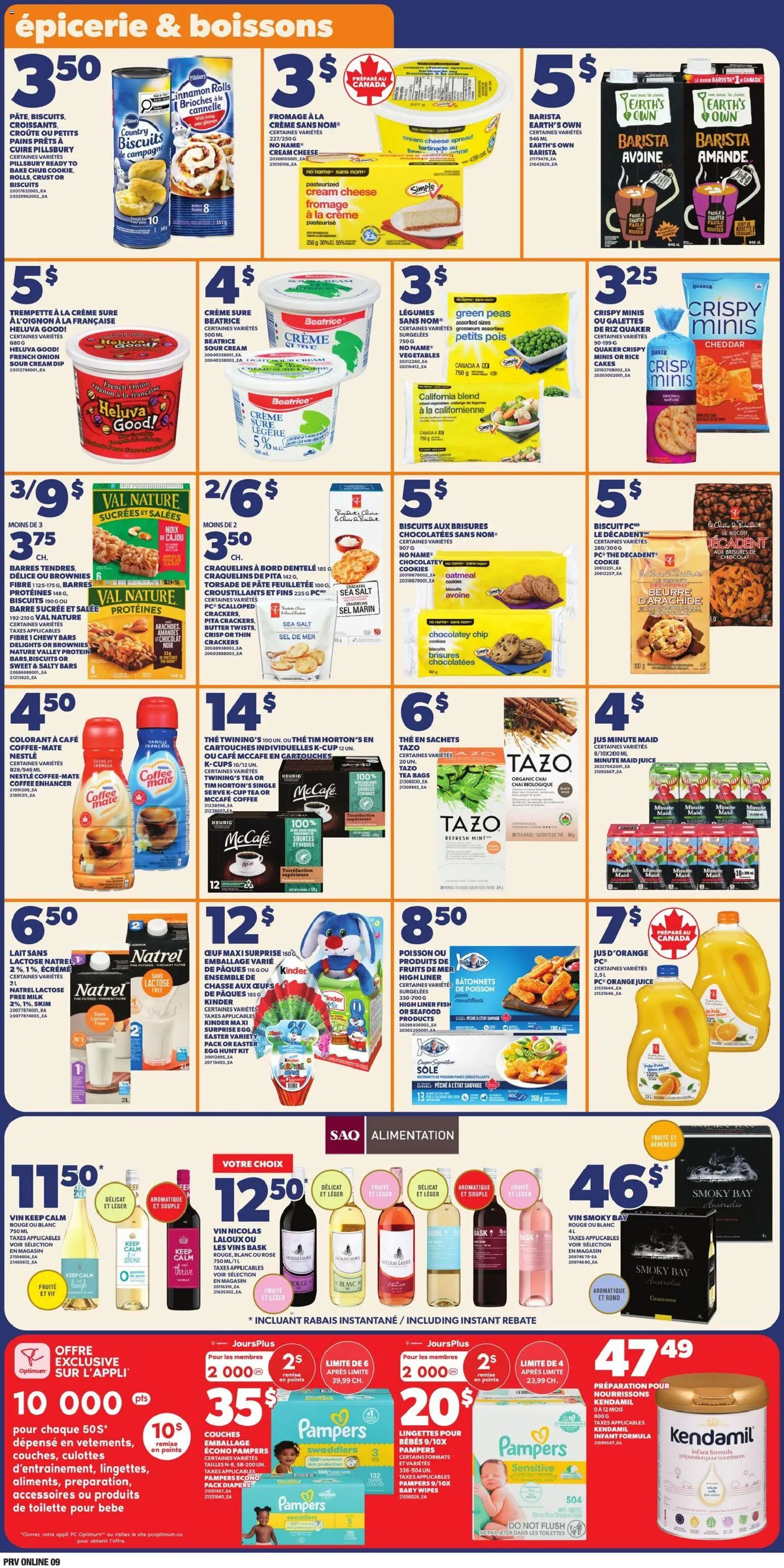 Provigo flyer valid from 19.03.2026 | Page: 10 | Products: Tea, Sour cream, Milk, Butter