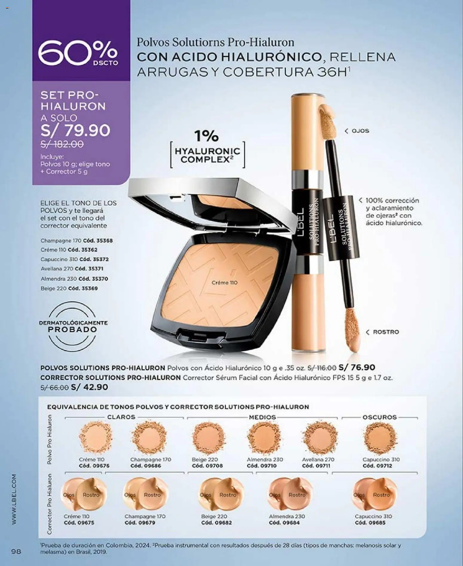 Catálogo L'Bel válido desde 17.01.2026 | Página: 98 | Productos: Té, Corrector, Polvo