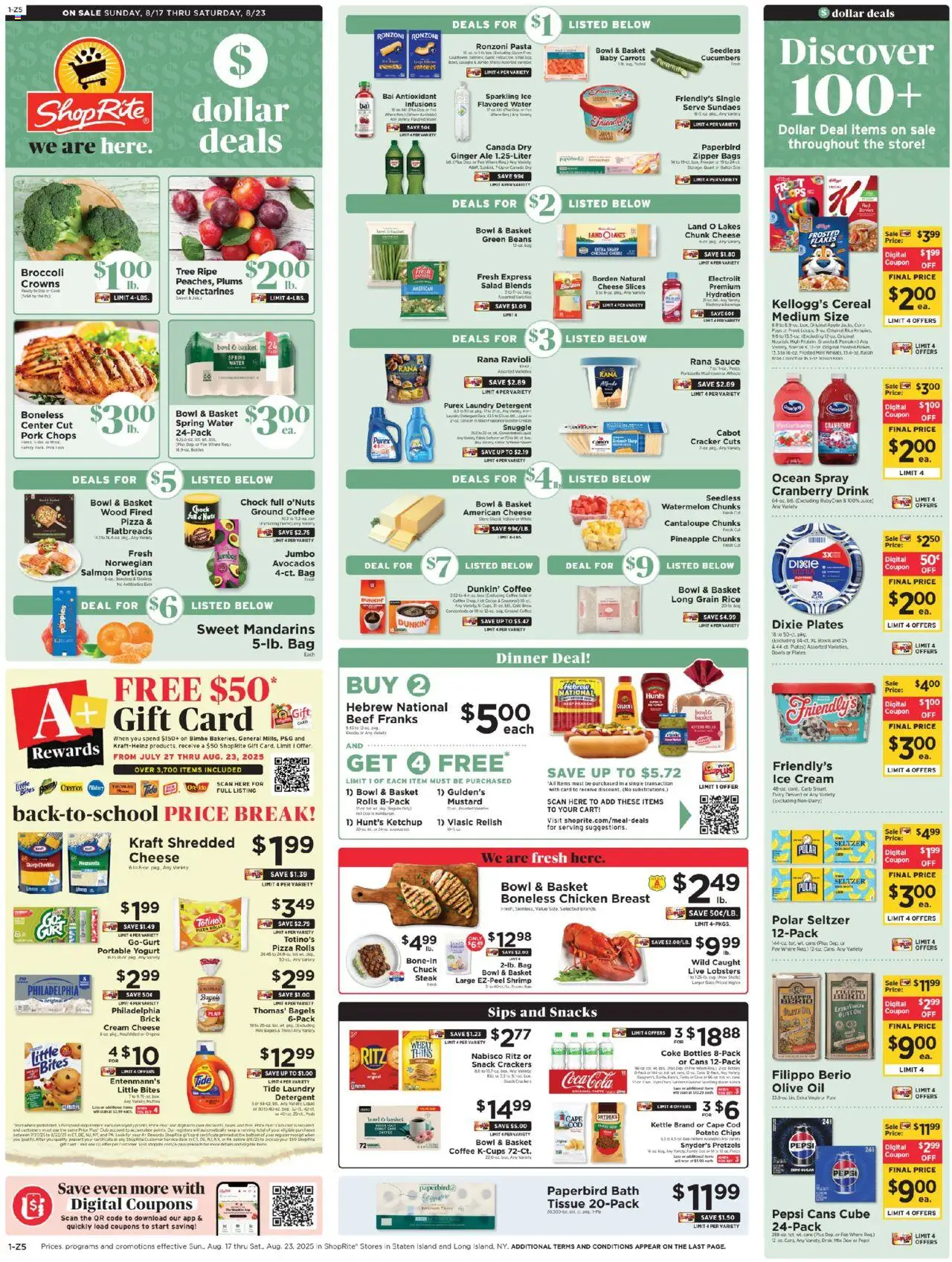 ShopRite Weekly Ad 2 - valid from 17.08.2025 | Page: 1 | Products: Juice, Pineapple, Ice cream, Water