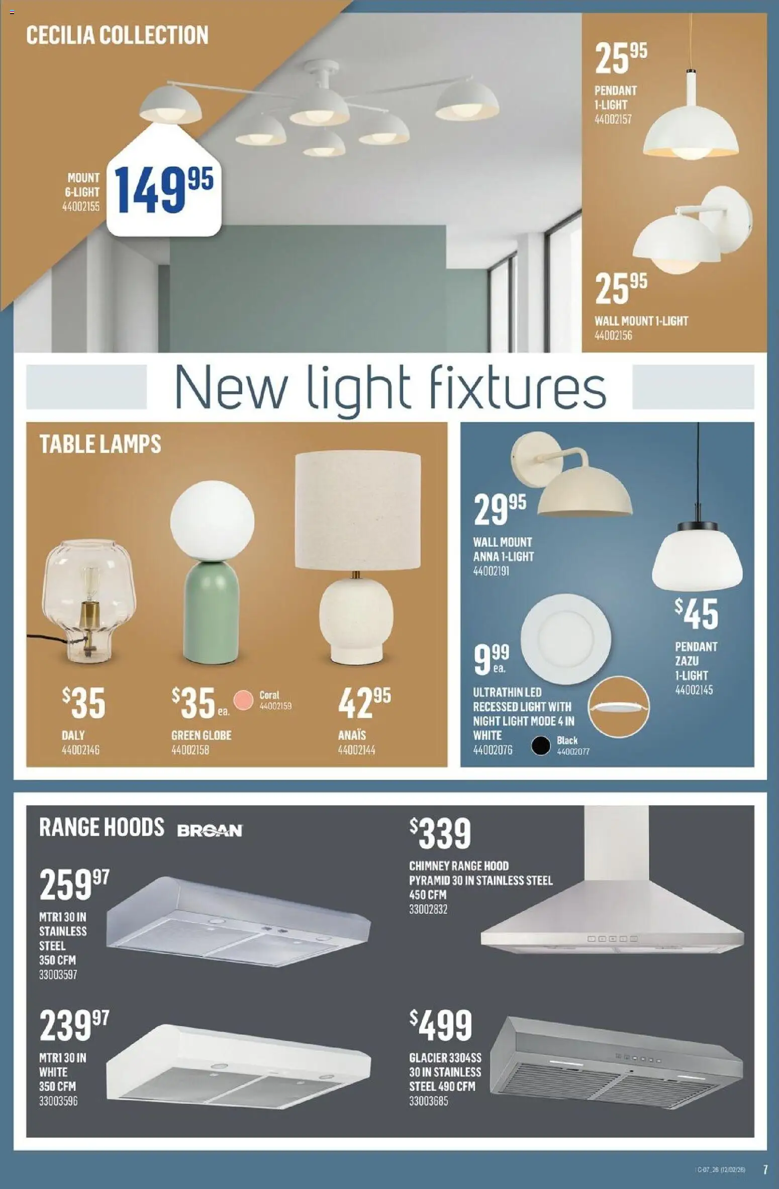 Canac flyer valid from 12.02.2026 | Page: 7 | Products: Range hood, Table