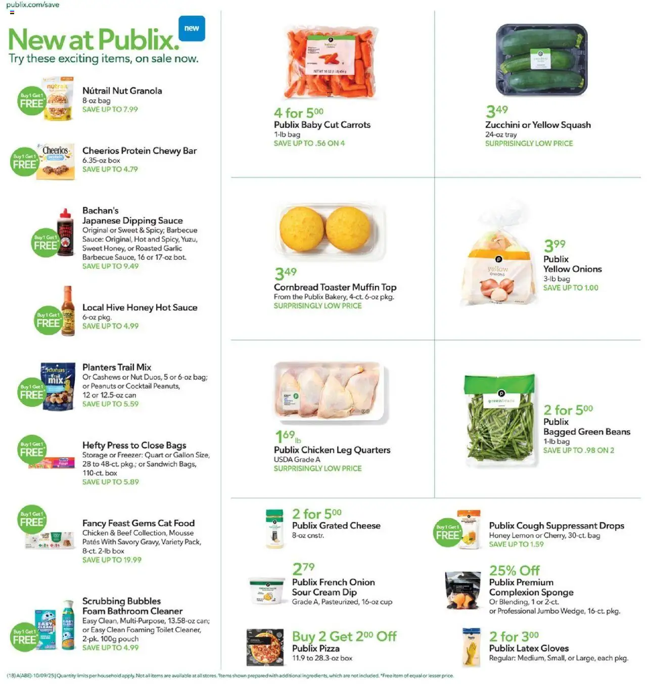 Publix Leaflet - valid from 08.10.2025 | Page: 18 | Products: Zucchini, Cat Food, Pizza, Freezer