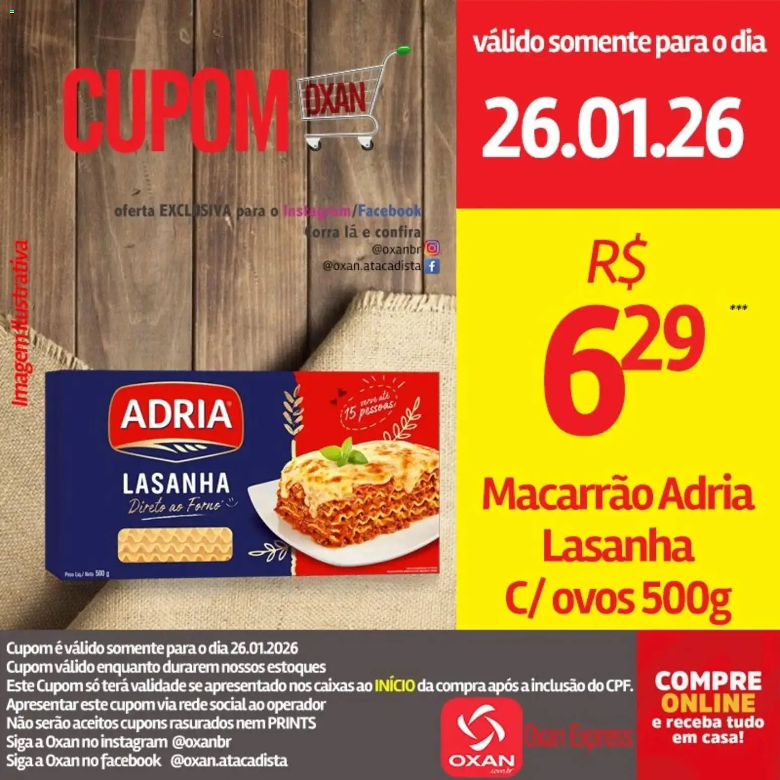 Oxan Atacadista Folheto - válido de 26.01.2026 | Página: 6 | Produtos: Ovos, Macarrão, Lasanha