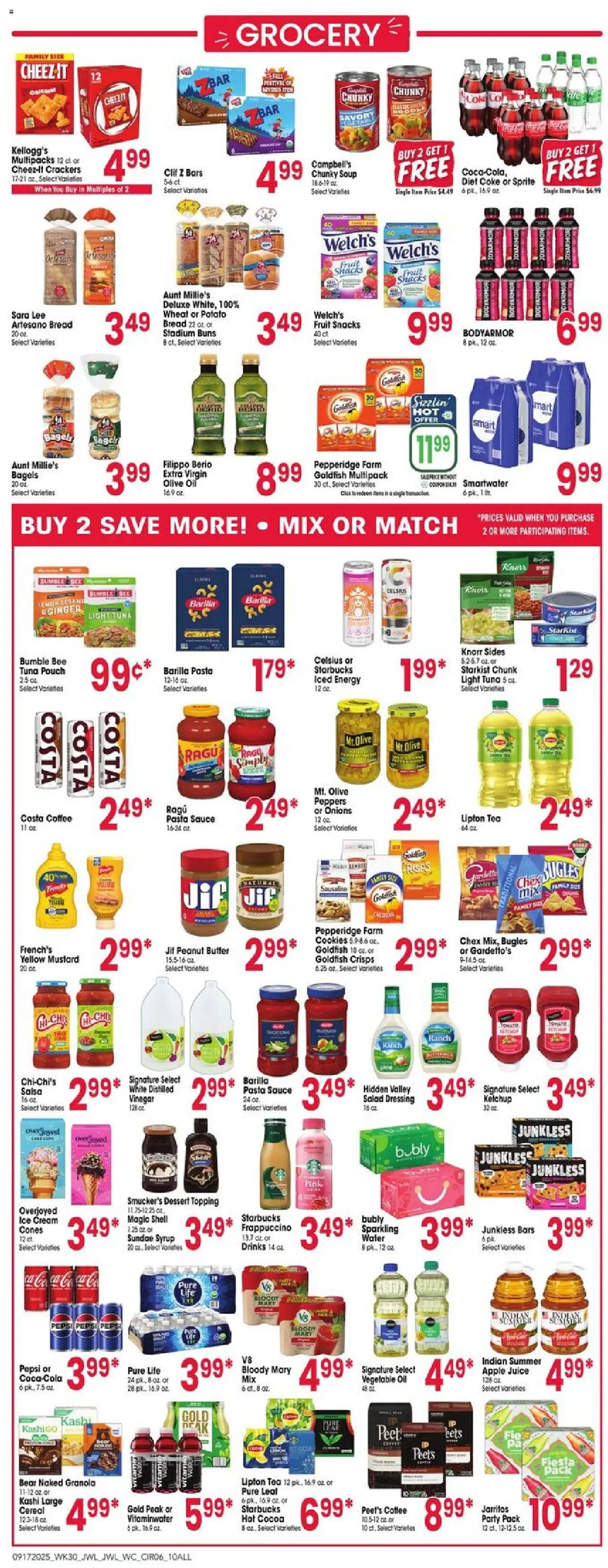 Jewel Osco Weekly Ad - valid from 17.09.2025 | Page: 6 | Products: Vitamin, Bread, Pasta, Date