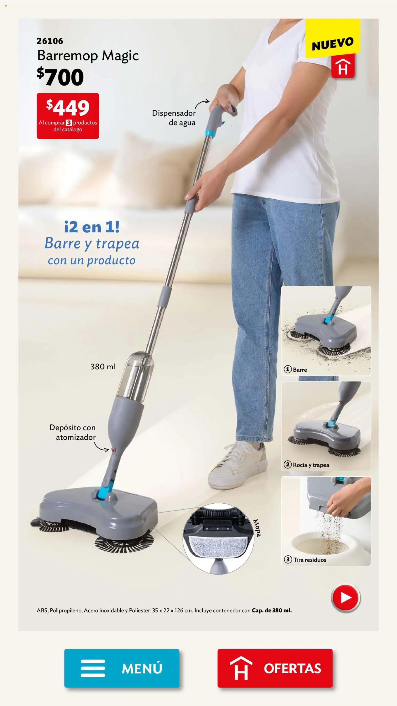 Nuevas ofertas de Betterware válidas en toda la República Mexicana desde el 02.02.2026. ¡Encuentra las mejores ofertas en Betterware campaña 2 2026! | Página: 4 | Productos: Agua, Contenedor, Mopa