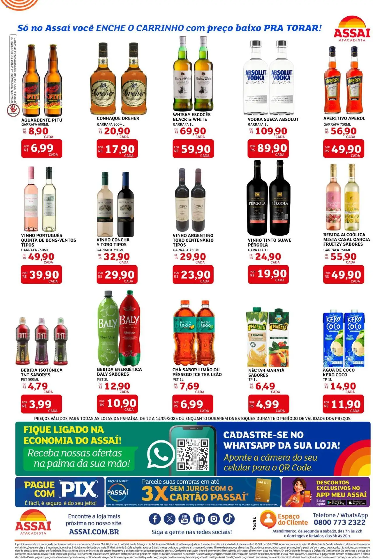 Assaí Atacadista Folheto - válido de 12.09.2025 | Página: 2 | Produtos: Celular, Água de coco, Carrinho, Bebida
