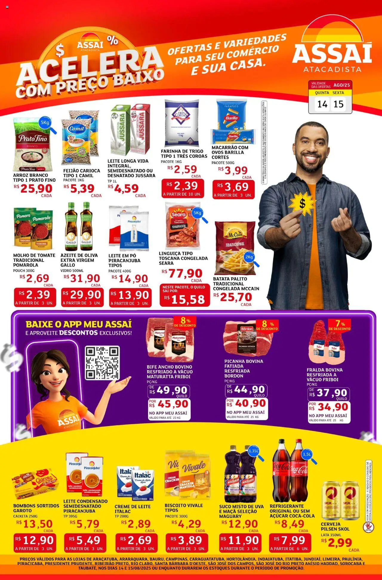 Assaí Atacadista Folheto - válido de 14.08.2025 | Página: 1 | Produtos: Leite, Batata, Cream cracker, Leite condensado