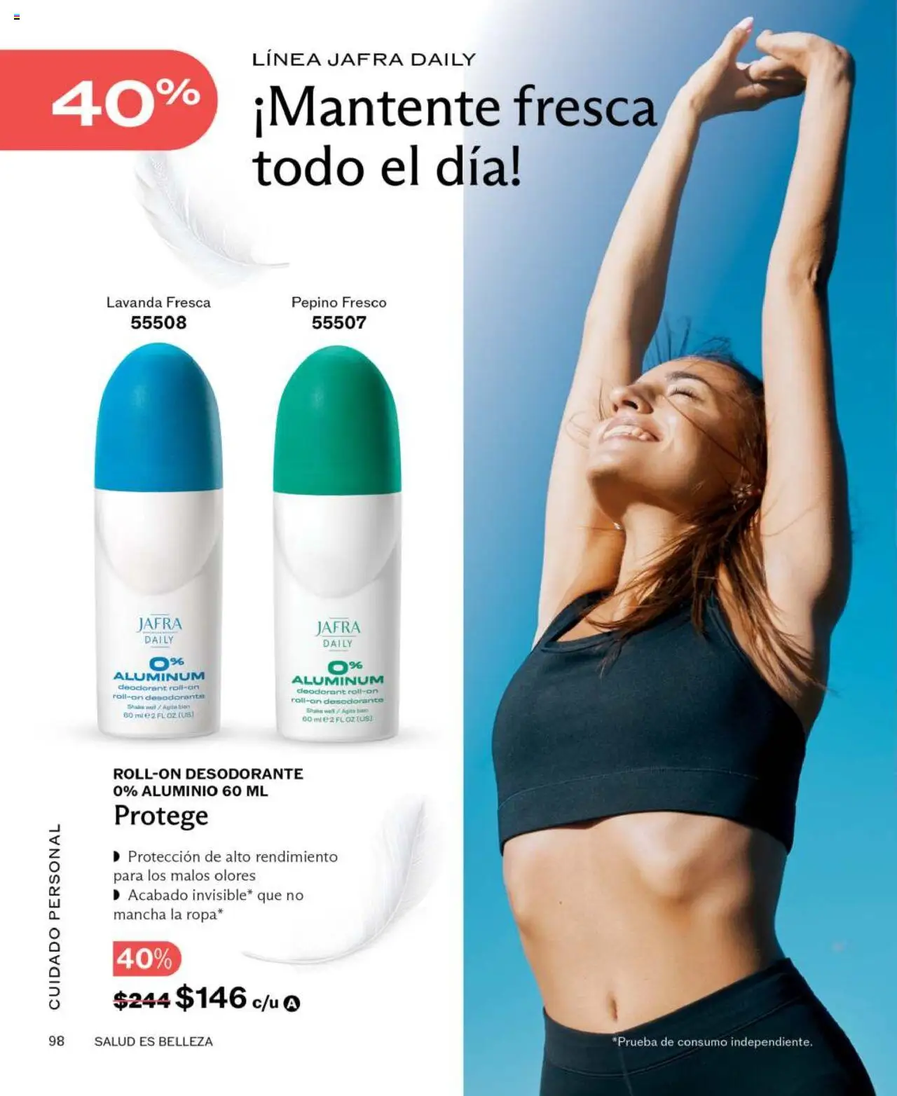 Nuevas ofertas de JAFRA válidas en toda la República Mexicana desde el 01.06.2025. ¡Encuentra las mejores ofertas en JAFRA catálogo! | Página: 98 | Productos: Desodorante
