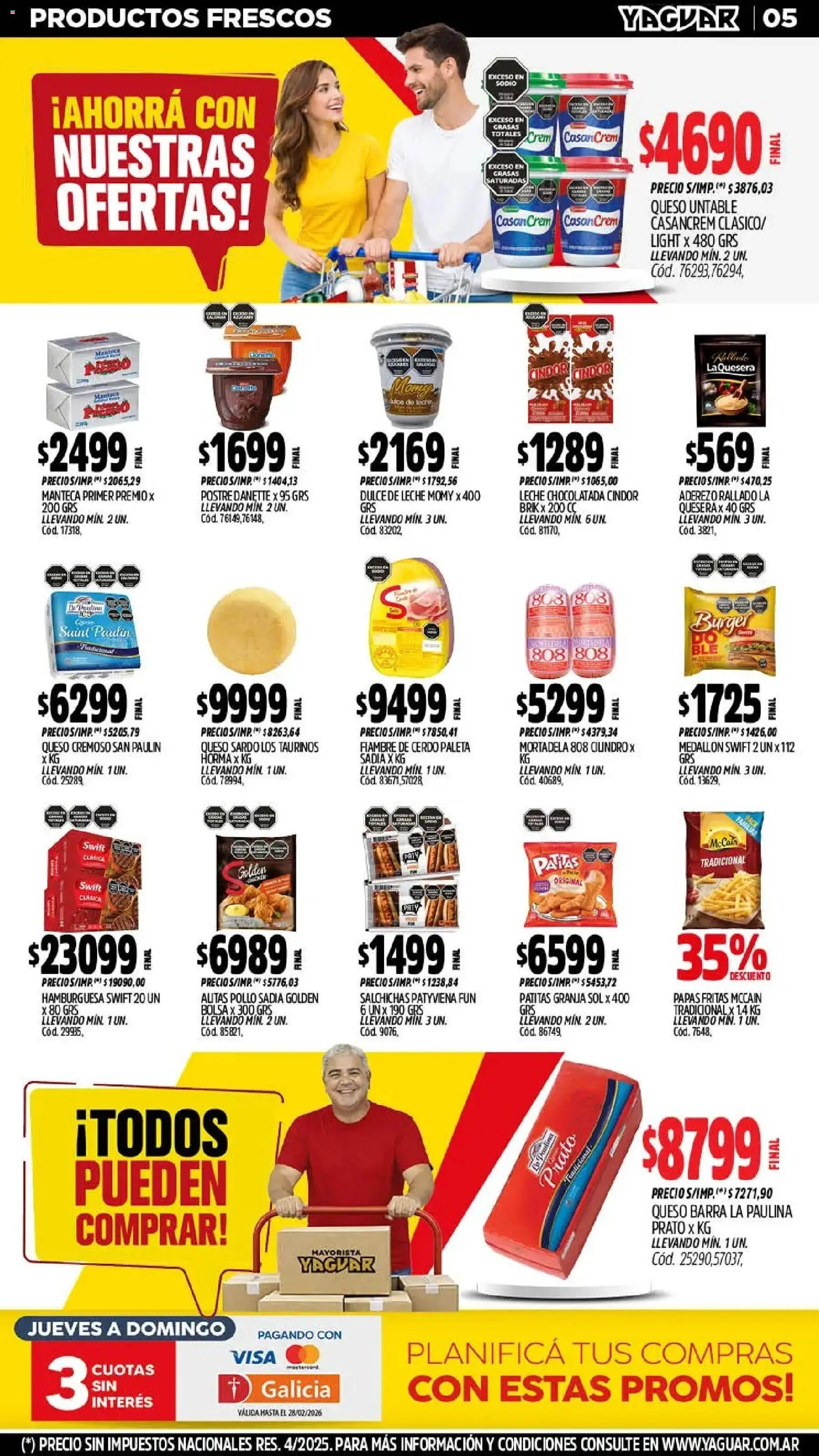 Yaguar - Oferta Semanal Salta │ válido desde el 23.02.2026 | Página: 4 | Productos: Bolsa, Pollo, Leche, Chocolatada
