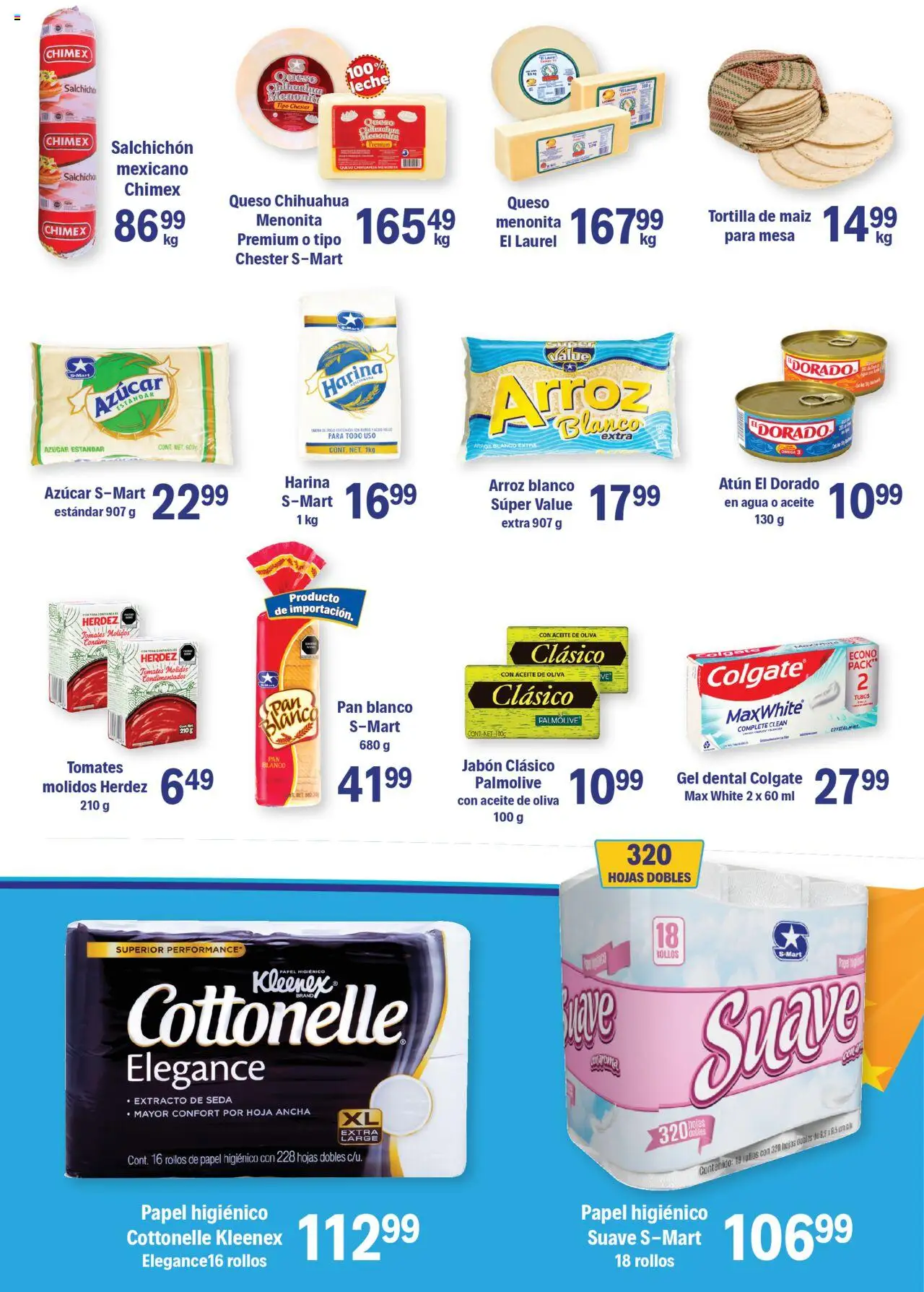 Nuevas ofertas de S-Mart válidas en toda la República Mexicana desde el 23.09.2025. ¡Encuentra las mejores ofertas en S-Mart - Folleto - Chihuahua! | Página: 5 | Productos: Harina, Atún, Queso, Papel higiénico