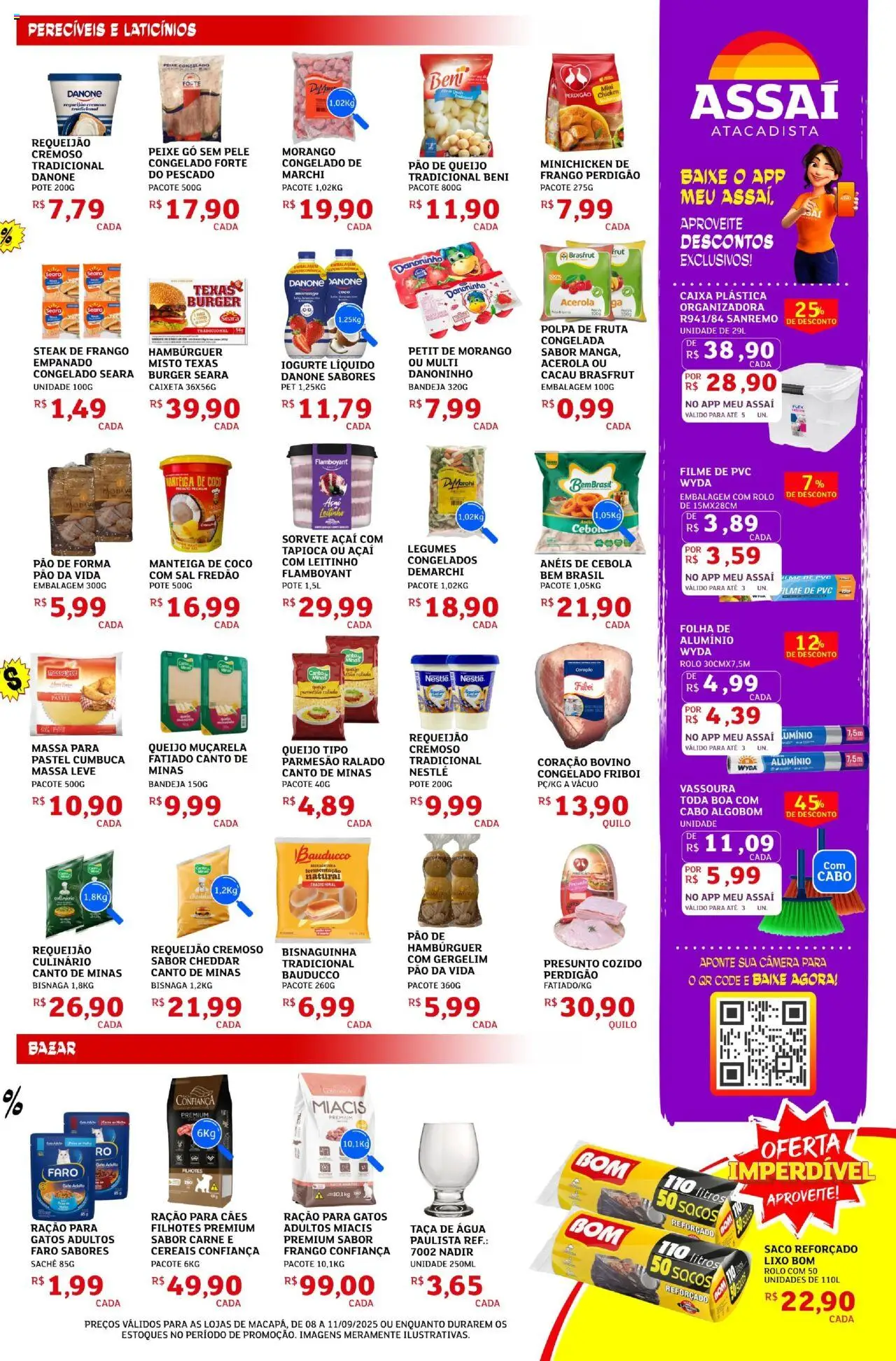 Assaí Atacadista Folheto - válido de 08.09.2025 | Página: 3 | Produtos: Queijo, Sal, Requeijão, Acerola