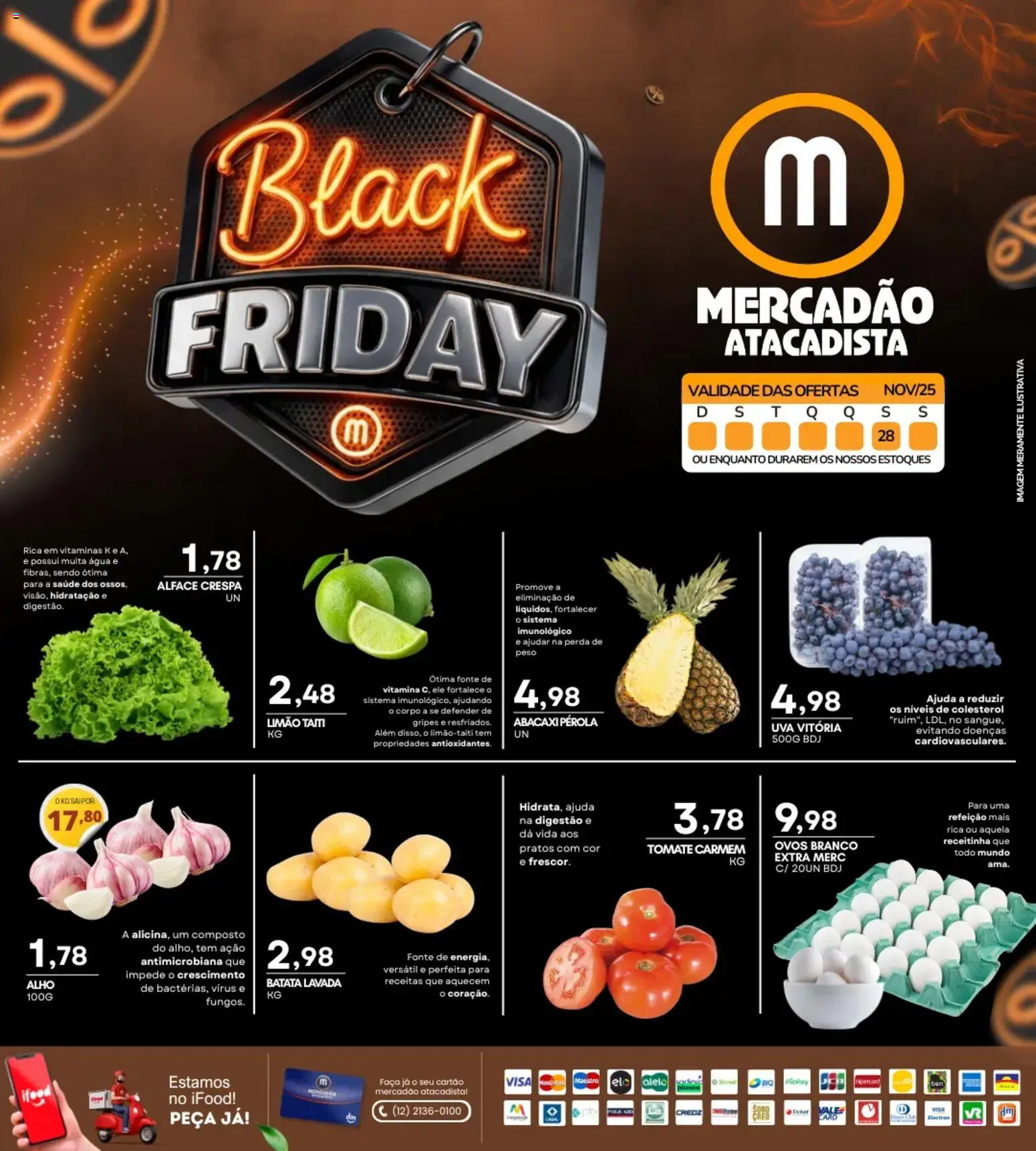 Mercadão Atacadista Folheto - válido de 28.11.2025 | Página: 5 | Produtos: Alho, Faca, Alface, Batata