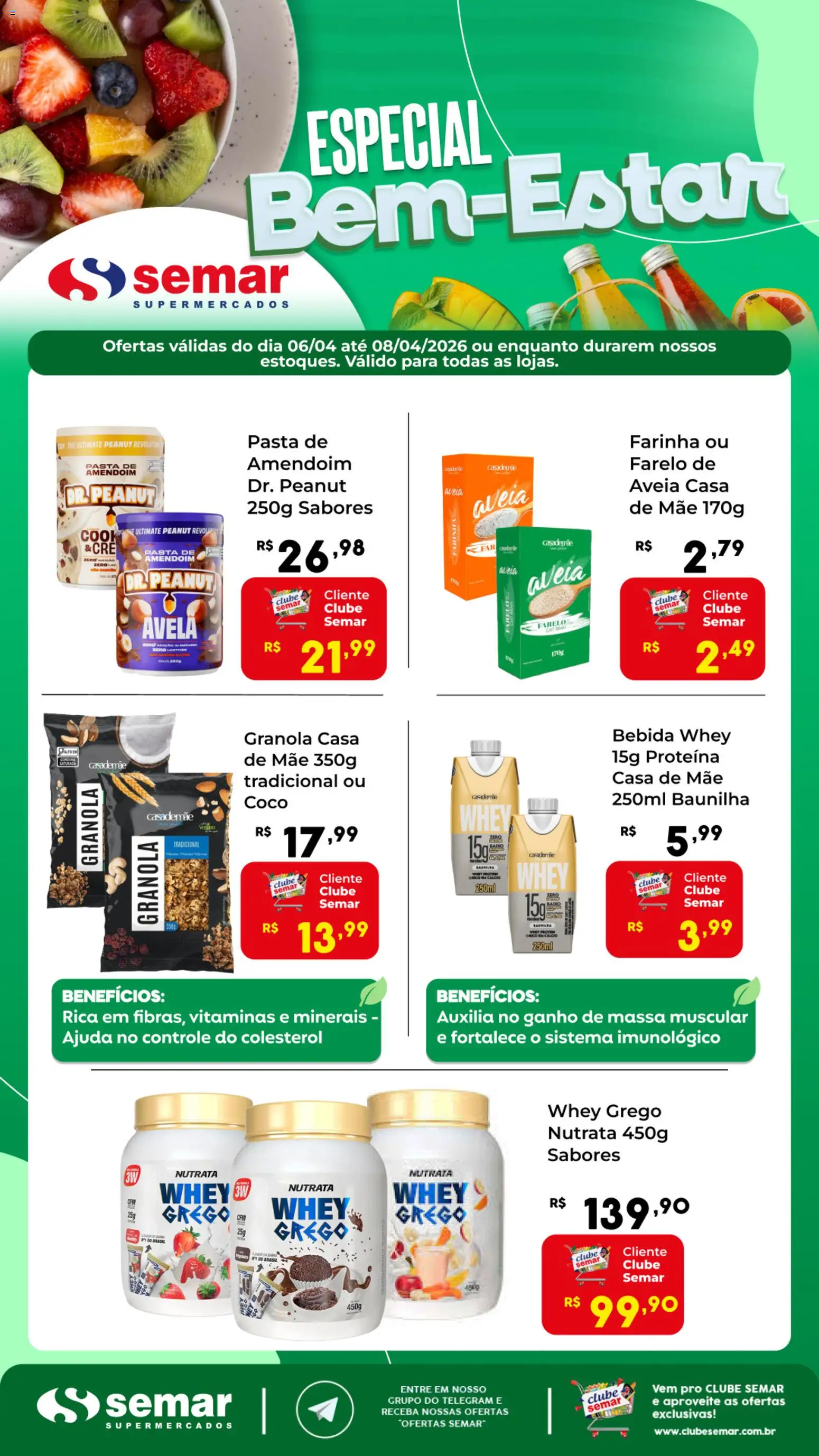 Semar Supermercado Folheto - válido de 06.04.2026 | Página: 1 | Produtos: Coco, Pasta, Massa, Pasta de amendoim