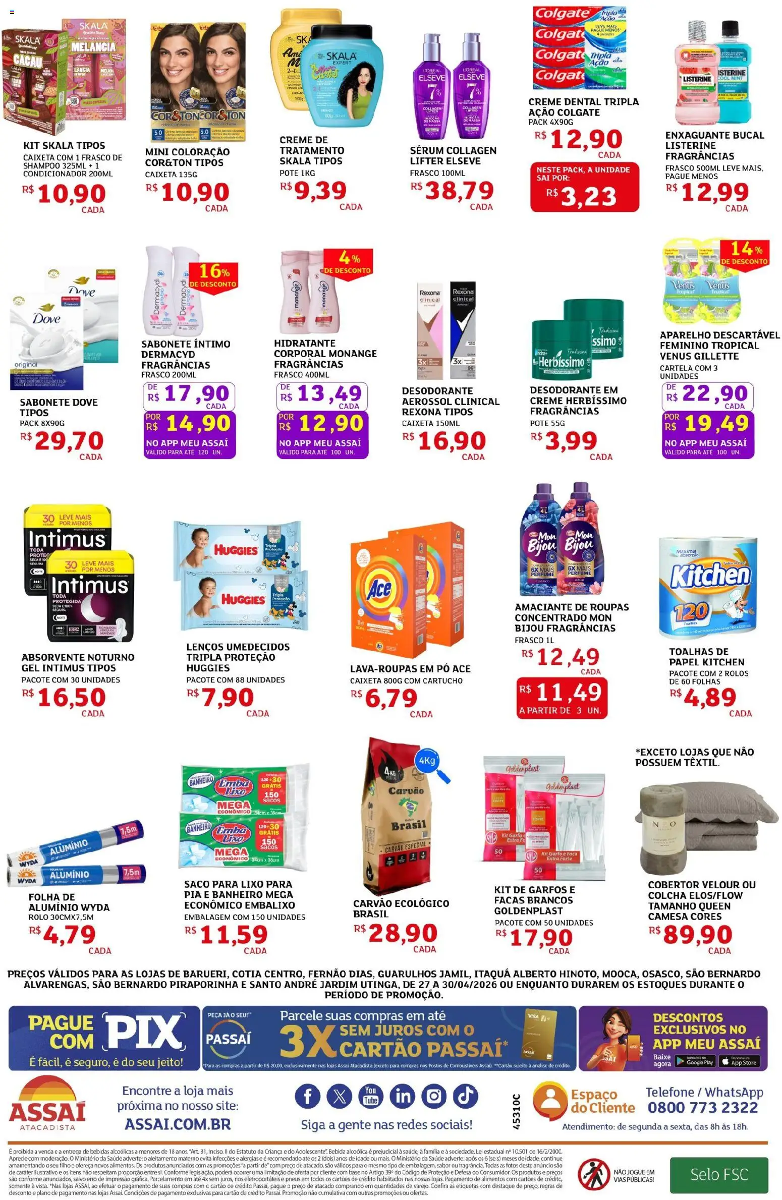Assaí Atacadista Folheto - válido de 27.04.2026 | Página: 4 | Produtos: Perfume, Desodorante, Kit skala, Telefone