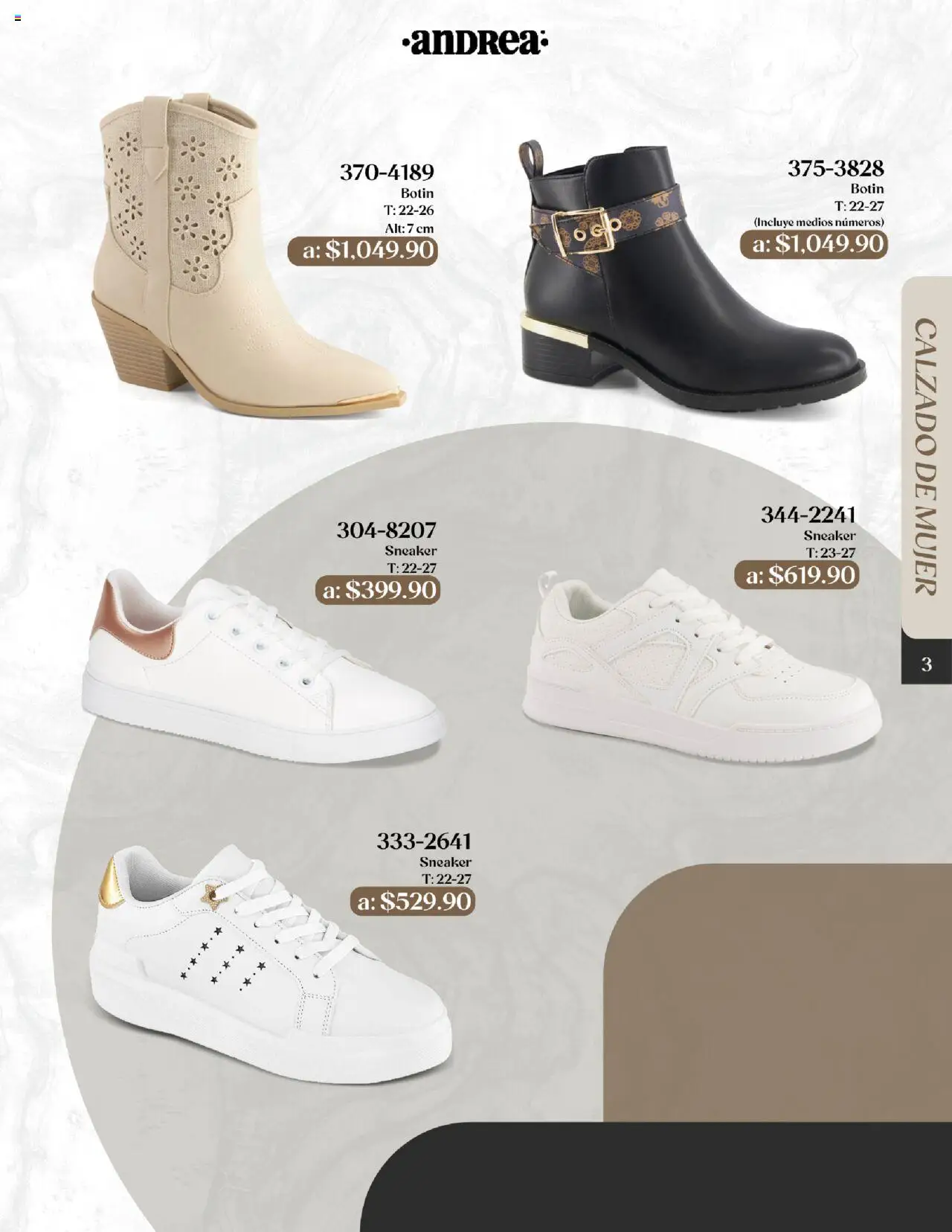 Nuevas ofertas de Andrea válidas en toda la República Mexicana desde el 24.08.2025. ¡Encuentra las mejores ofertas en Andrea - Catálogo Esenciales de Otoño! | Página: 3 | Productos: Botín