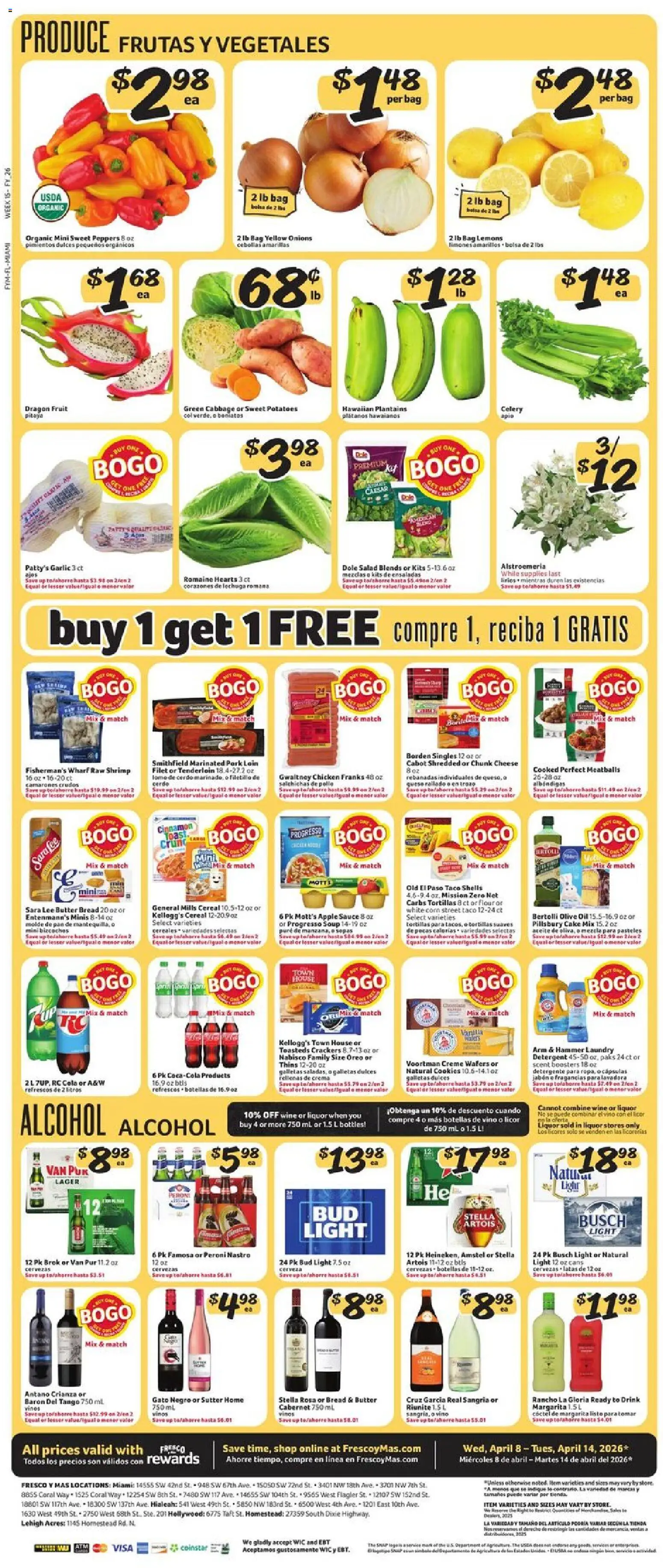 Fresco y Más Weekly Ad - valid from 08.04.2026 | Page: 4 | Products: Pan, Hammer, Pork, Garlic