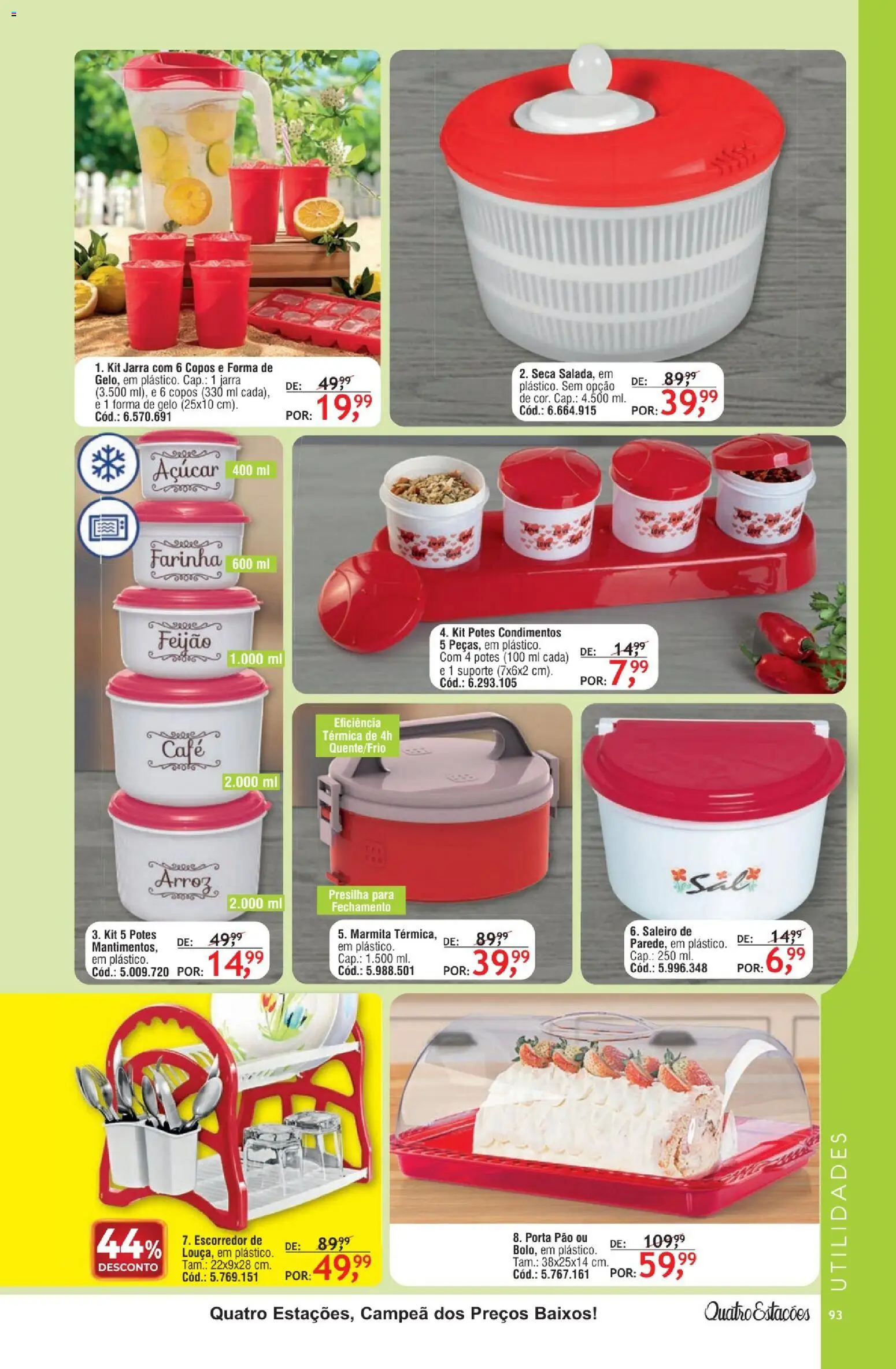 Quatro Estações Folheto - válido de 01.02.2026 | Página: 89 | Produtos: Escorredor, Feijão, Café, Potes
