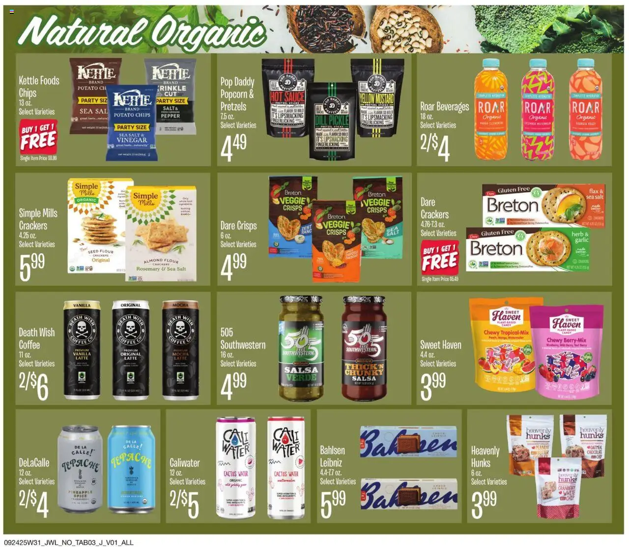 Jewel Osco Organics Guide - valid from 24.09.2025 | Page: 3 | Products: Coffee, Chips, Watermelon, Weight