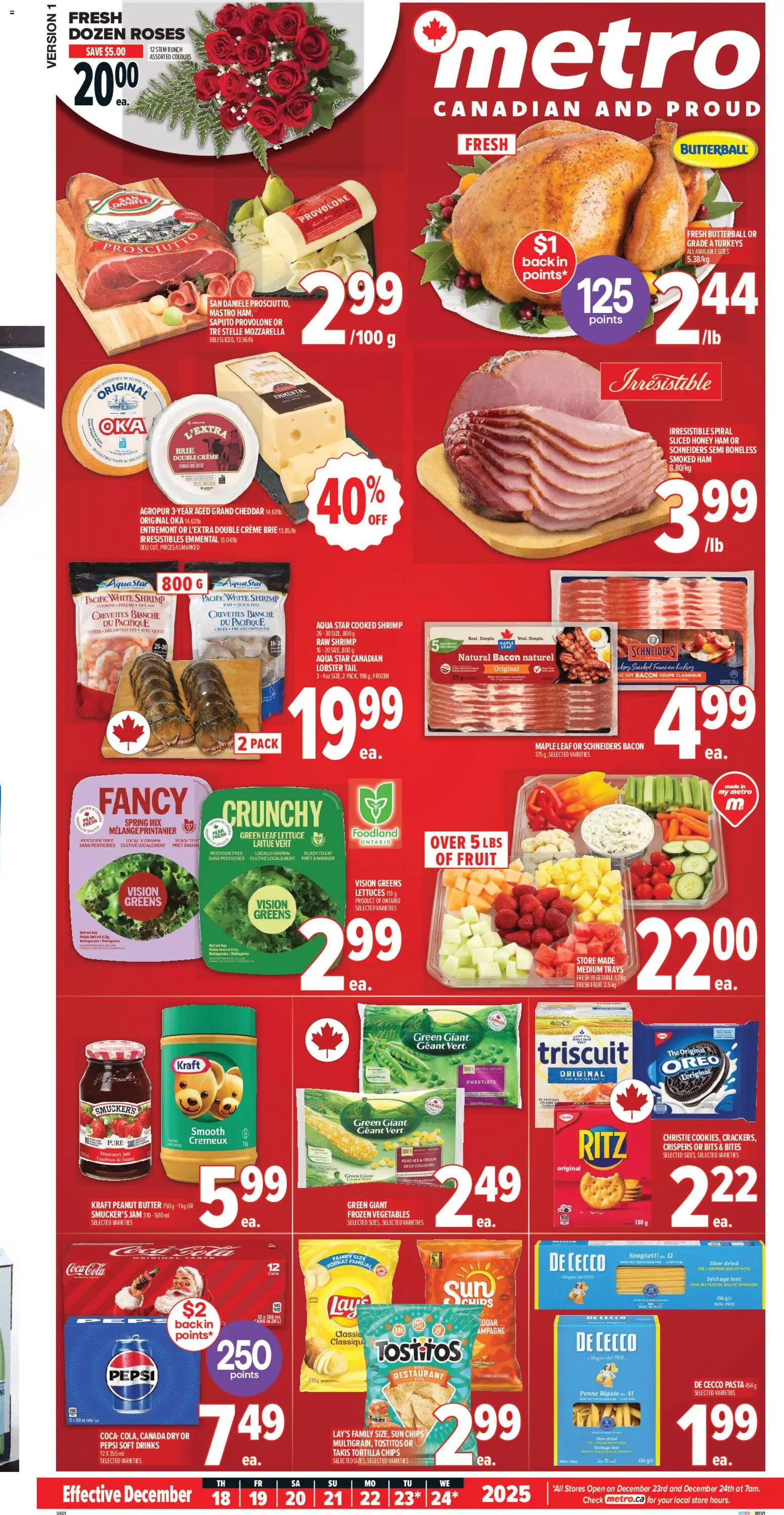 Metro flyer valid from 18.12.2025 | Page: 2 | Products: Pasta, Chips, Cream, Ham