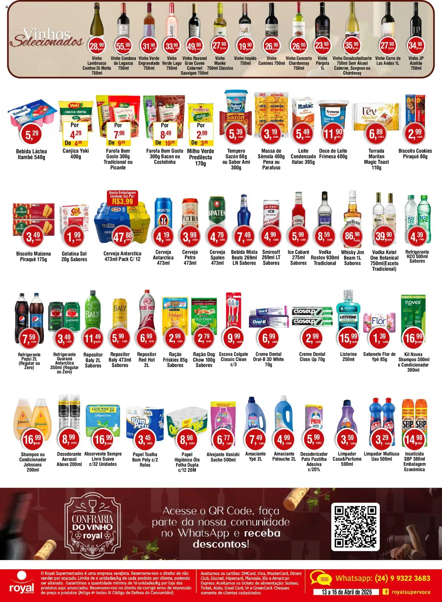 Royal Supermercados Folheto - válido de 13.04.2026 | Página: 2 | Produtos: Alvejante, Escova, Massa, Gelatina