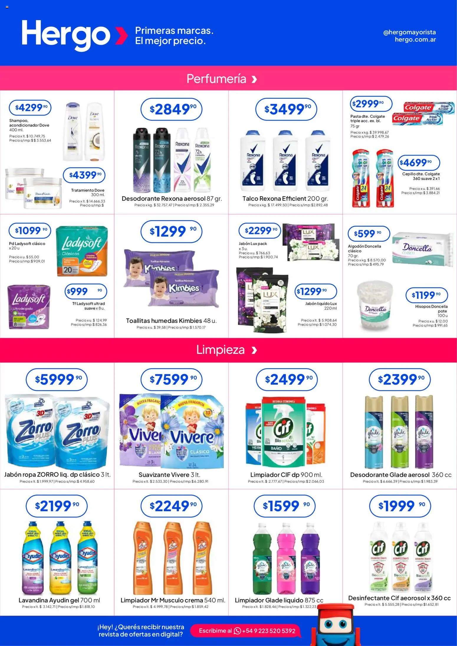 Hergo catálogo │ válido desde el 17.12.2025 | Página: 4 | Productos: Lavandina, Jabón líquido, Cepillo, Limpiador