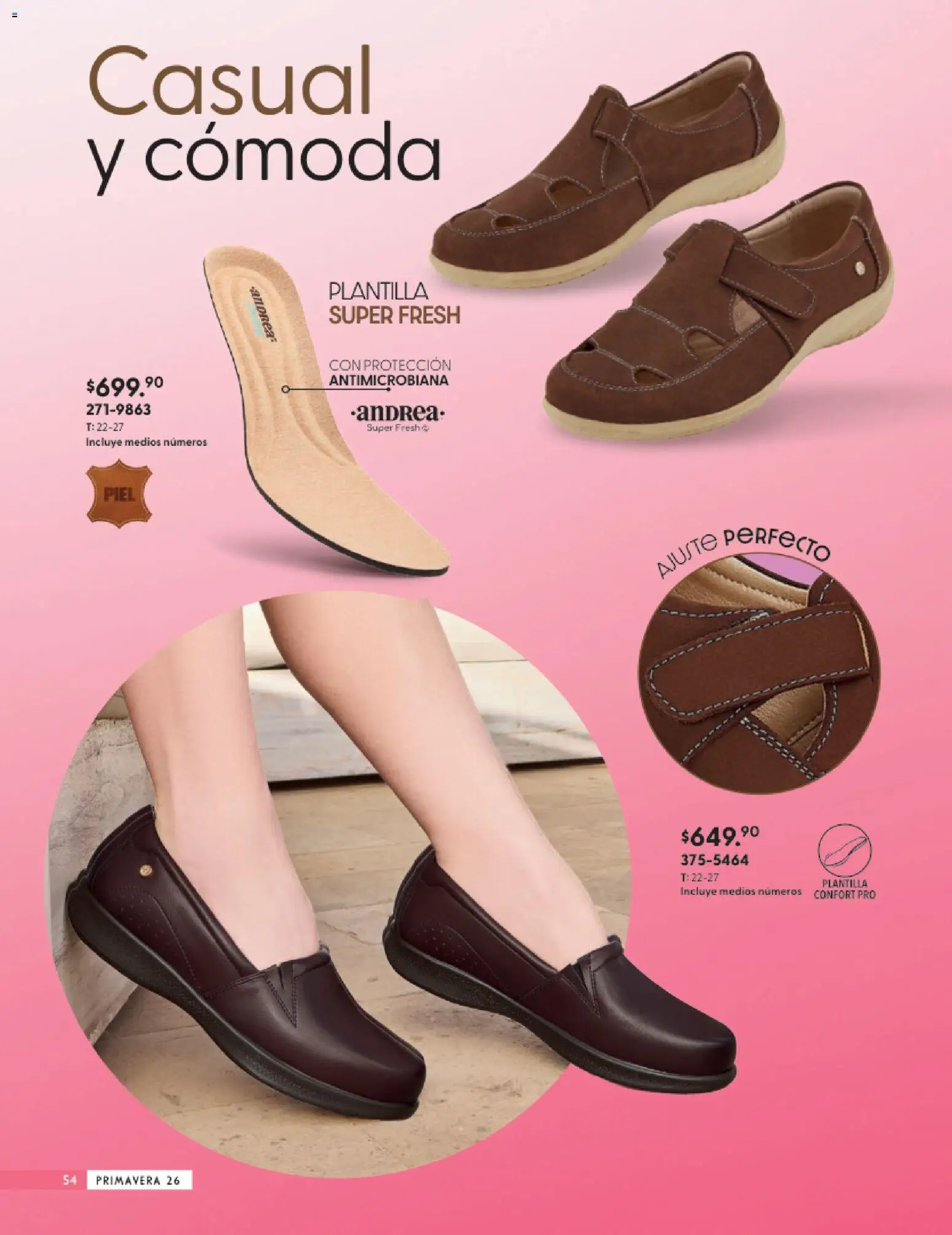 Nuevas ofertas de Andrea válidas en toda la República Mexicana desde el 25.01.2026. ¡Encuentra las mejores ofertas en Andrea catálogo Calzado Confort ! | Página: 54