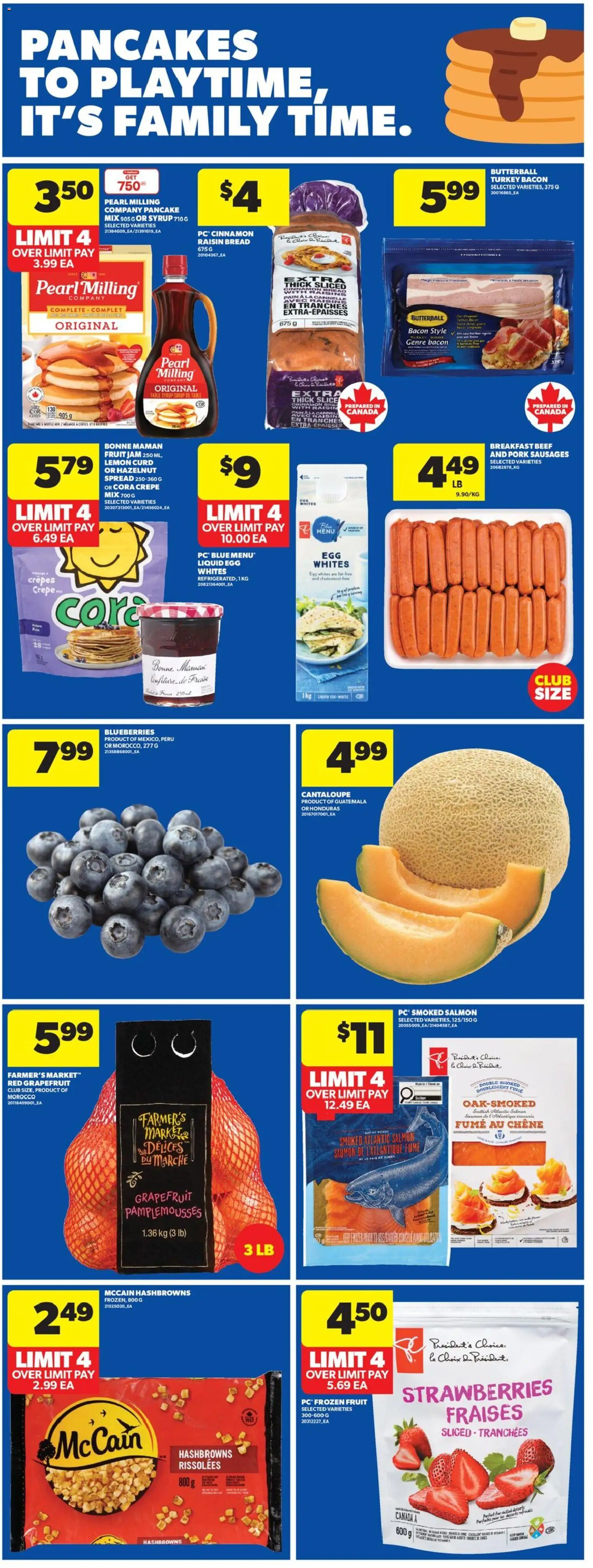 Real Canadian Superstore flyer valid from 12.02.2026 | Page: 10 | Products: Strawberries, Turkey, Bread, Pork