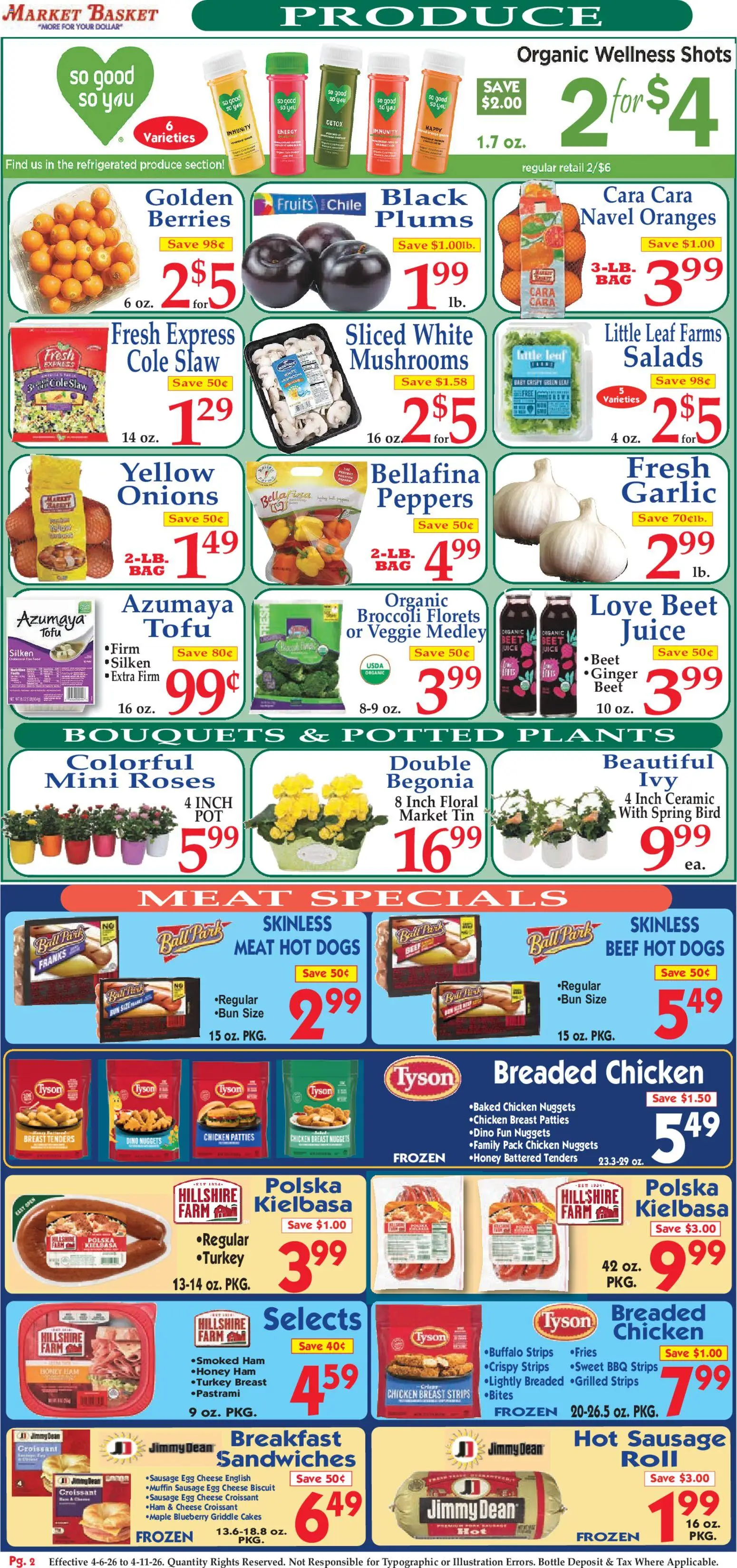 Market Basket Ad - valid from 05.04.2026 | Page: 2 | Products: Berries, Cheese, Oranges, Garlic