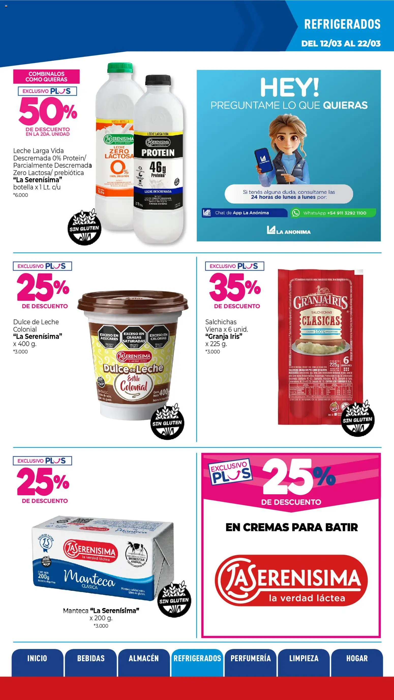 La Anonima catálogo │ válido desde el 13.03.2026 | Página: 21 | Productos: Botella, Papa, Sal, Leche