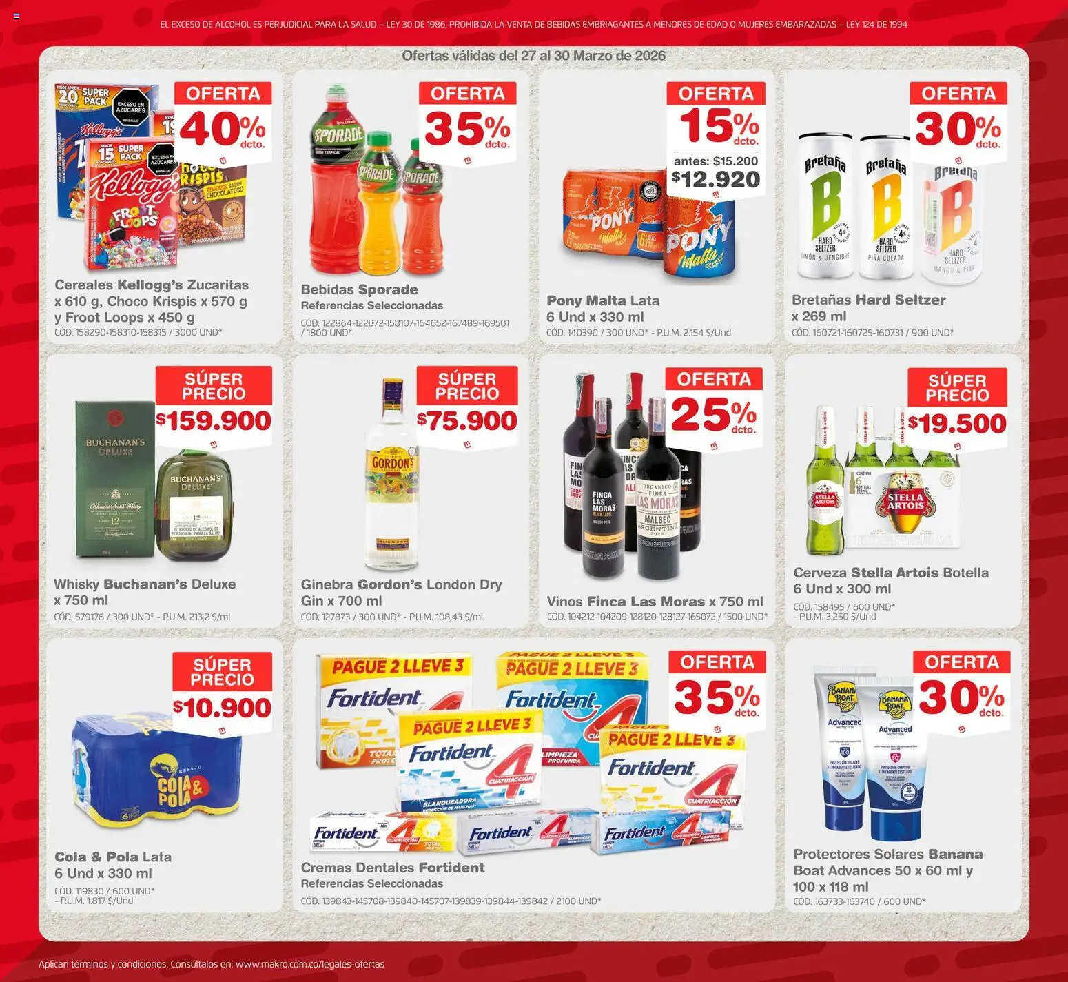 Makro revista - valida desde el 27.03.2026 | Página: 4 | Productos: Gin, Mango, Vitaminas, Cerveza