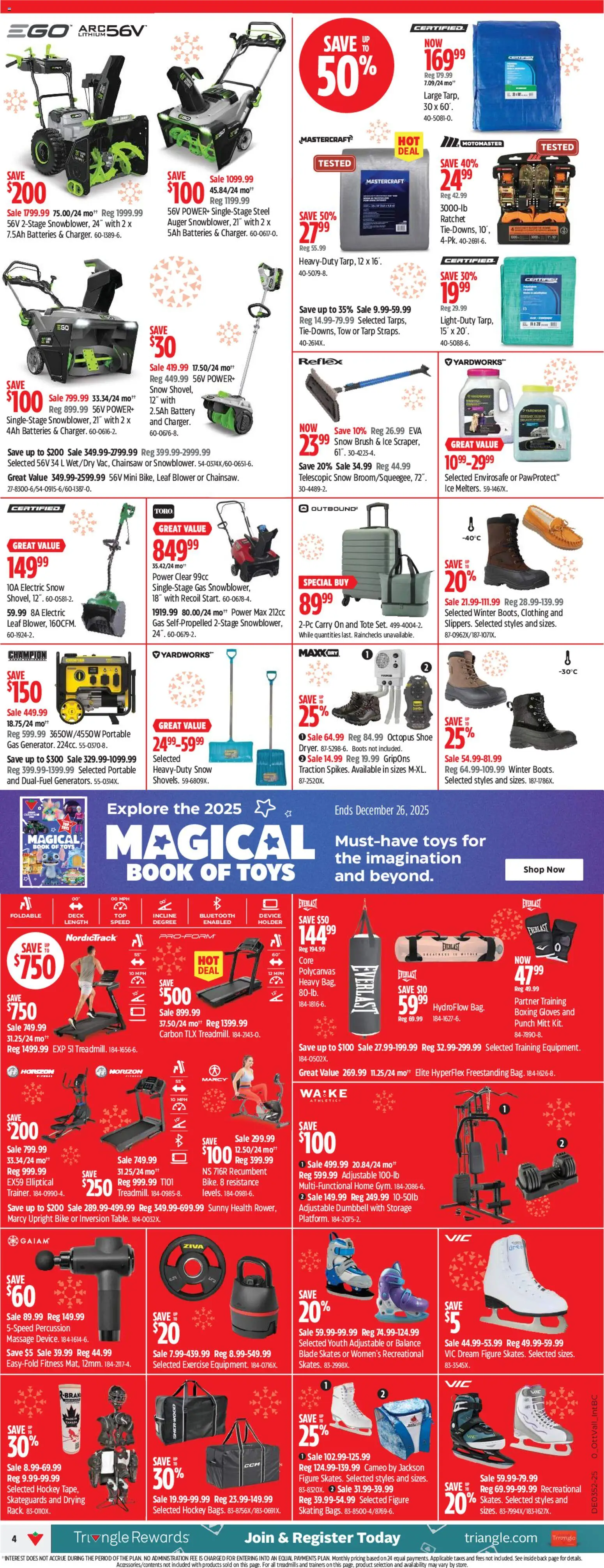 Canadian Tire flyer valid from 18.12.2025 | Page: 8 | Products: Boots, Gloves, Brush, Battery