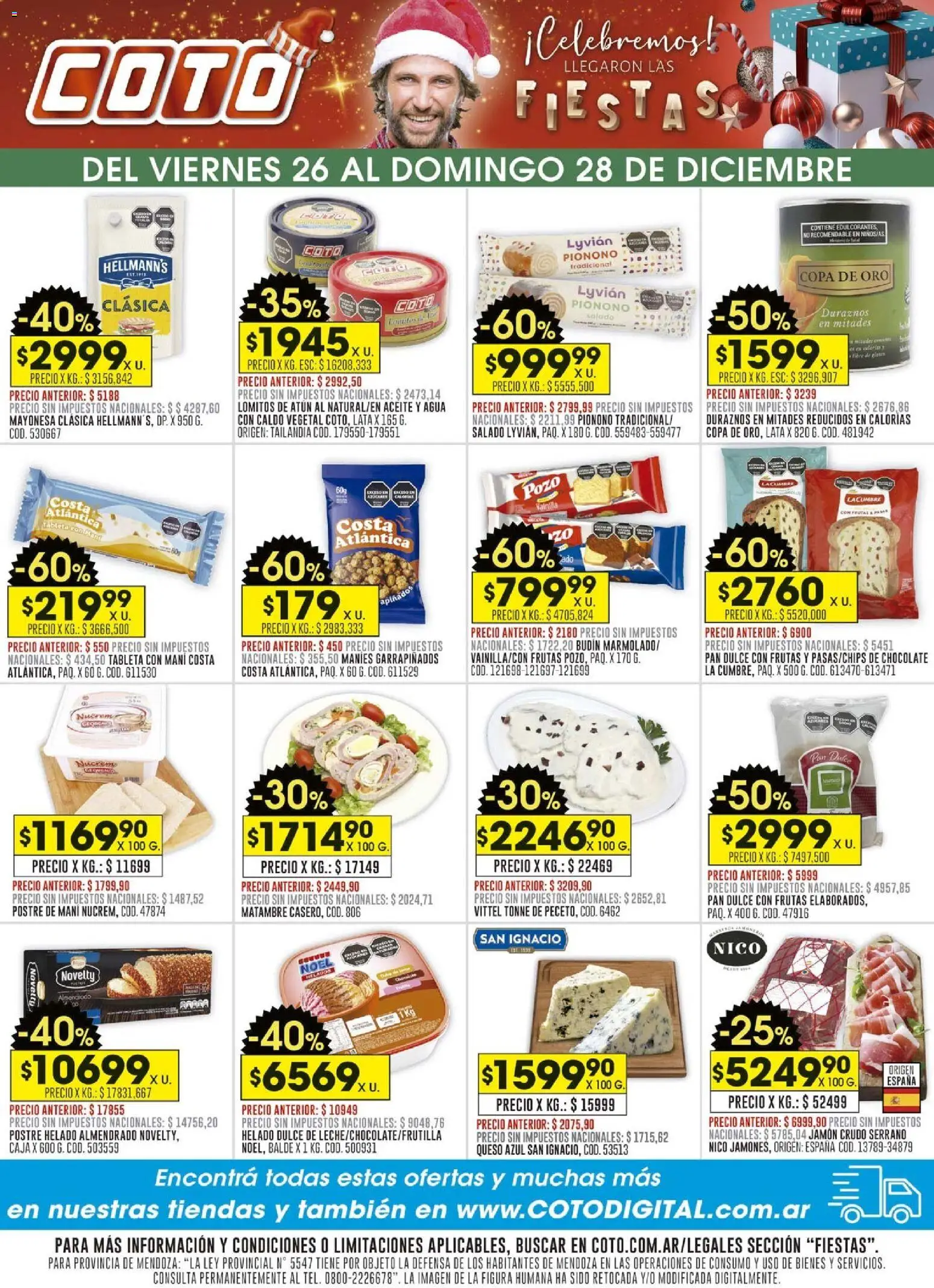 Coto - S Fiestas │ válido desde el 26.12.2025 | Página: 1 | Productos: Jamón crudo, Atún, Mani, Agua