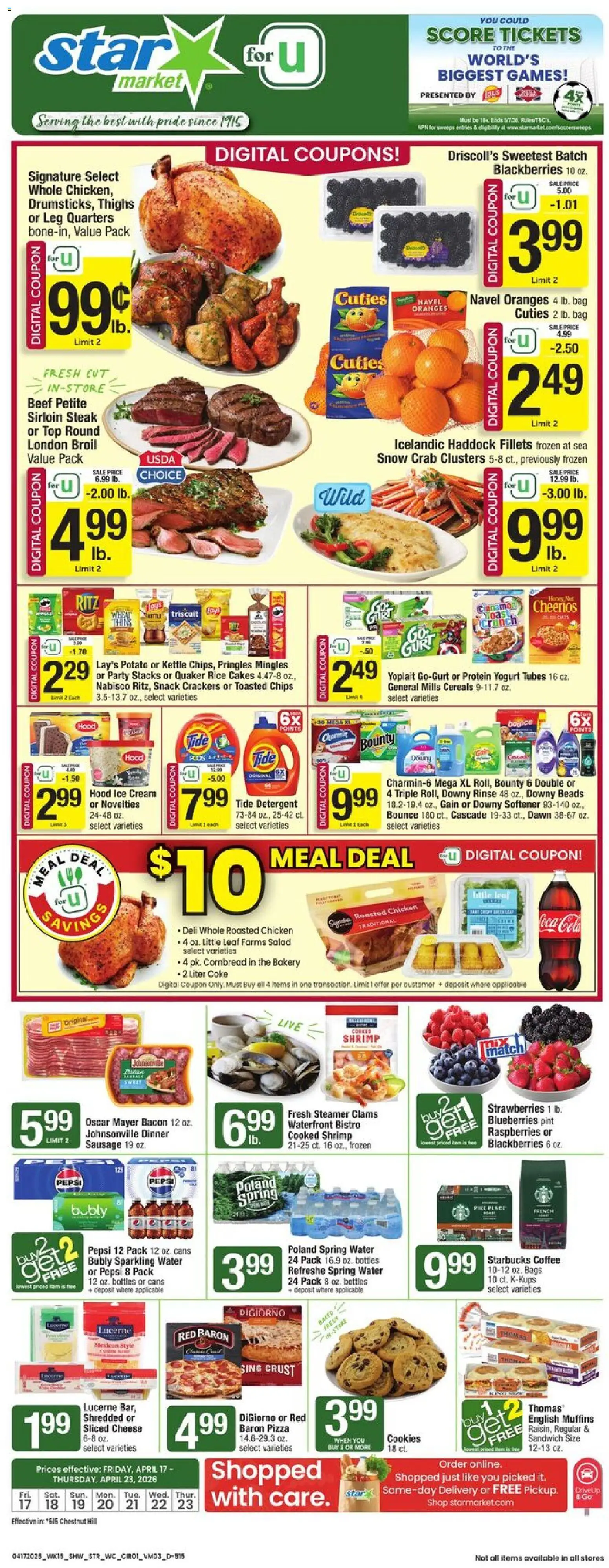 Star Market Weekly Ad - valid from 17.04.2026 | Page: 1 | Products: Bakery, Cheese, Ice cream, Salad