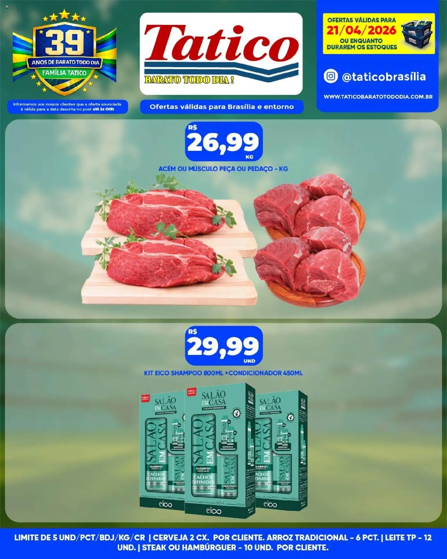 Tatico Folheto - válido de 21.04.2026 | Página: 13 | Produtos: Shampoo, Leite, Cerveja, Arroz