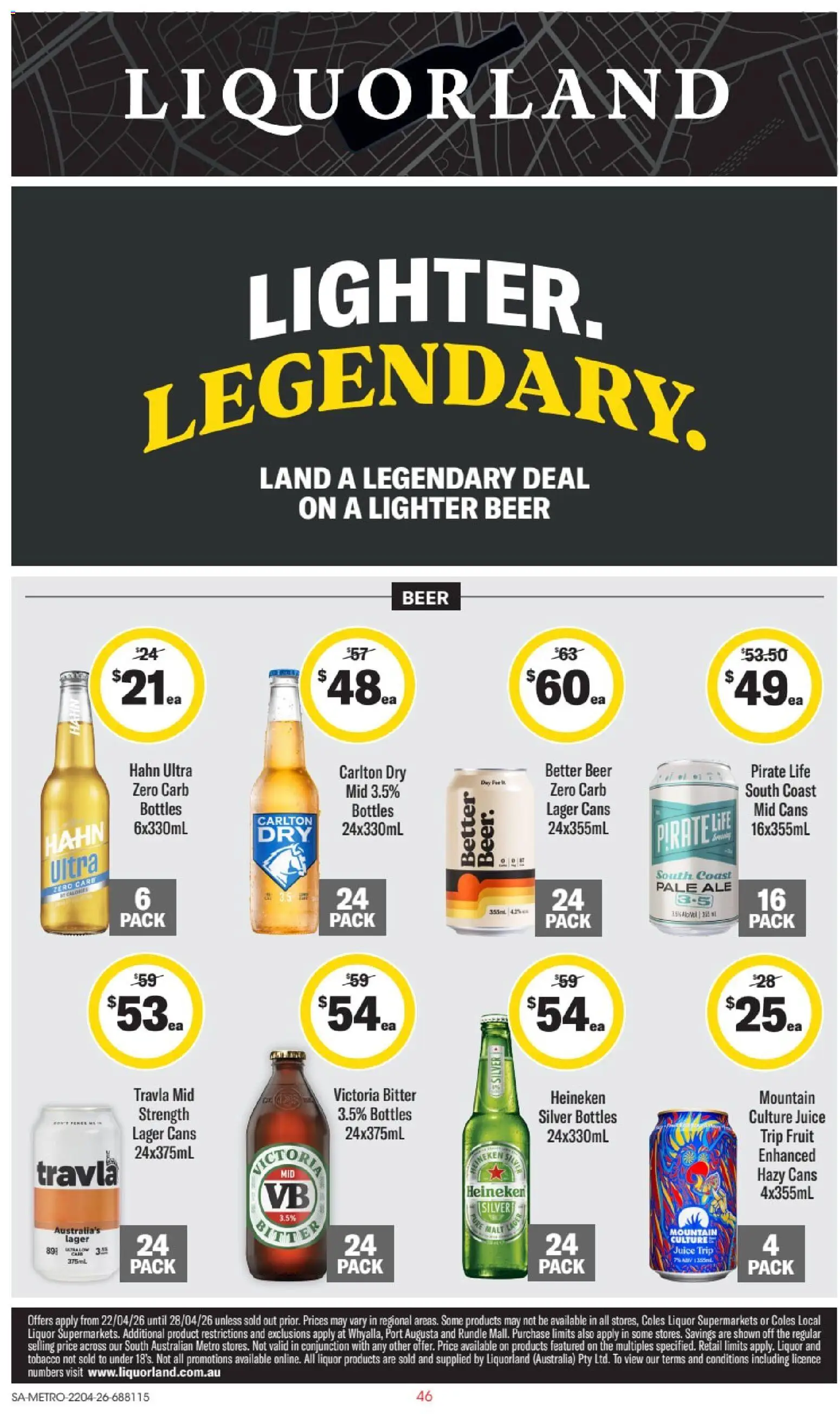 Liquorland catalogue - valid from 22.04.2026 | Page: 1 | Products: Juice, Beer
