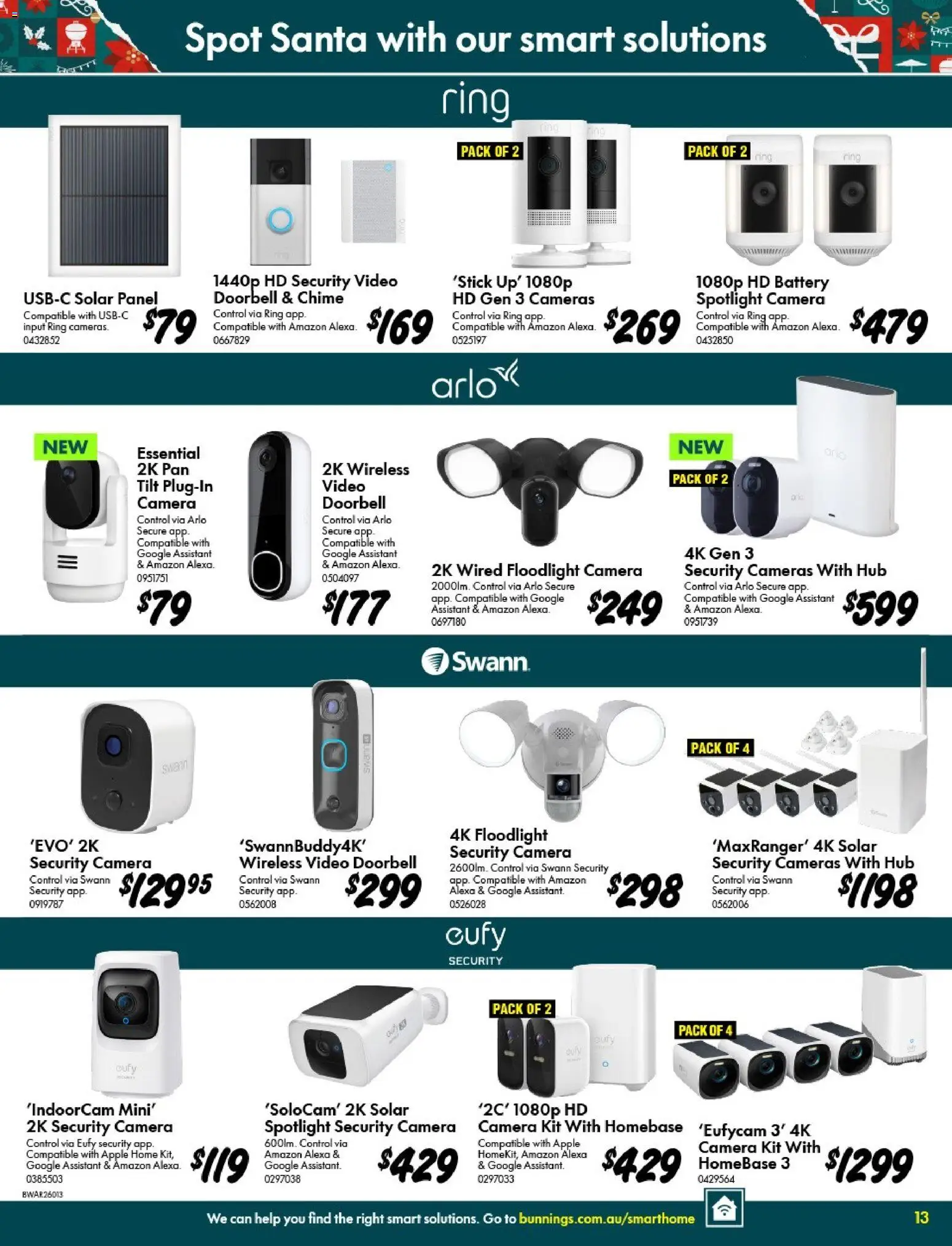 Bunnings Warehouse catalogue - valid from 03.12.2025 | Page: 13 | Products: Battery, Doorbell, Camera