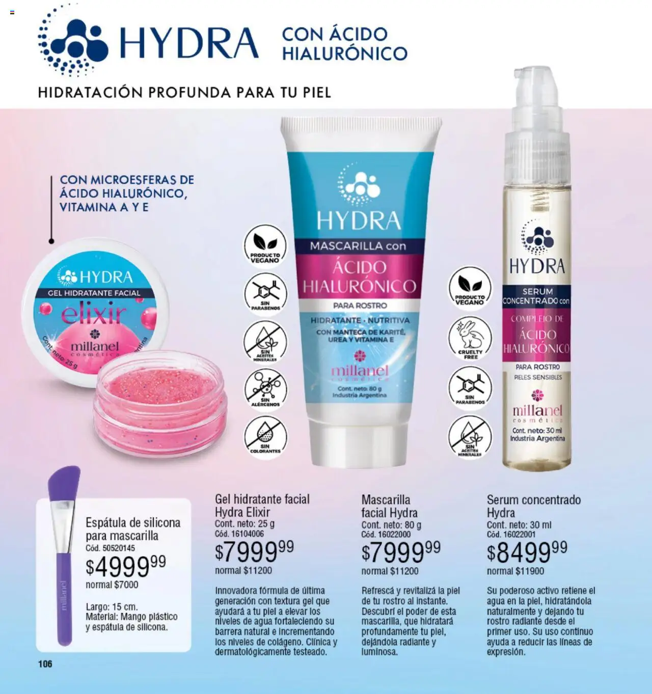 Millanel catálogo │ válido desde el 18.08.2025 | Página: 106 | Productos: Espatula, Agua, Mango, Radiante