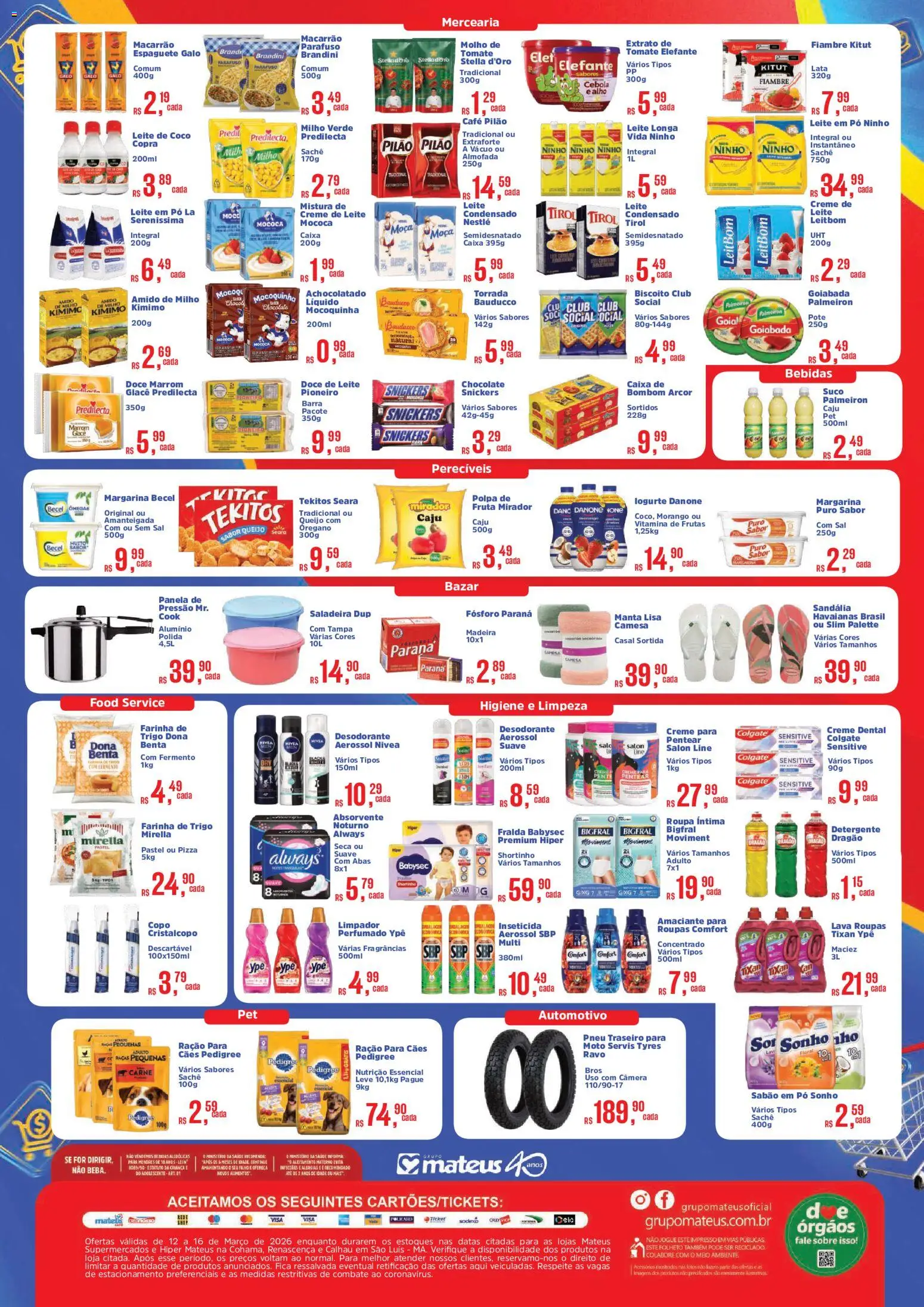 Mateus Folheto - válido de 12.03.2026 | Página: 2 | Produtos: Espaguete, Almofada, Leite, Creme de leite