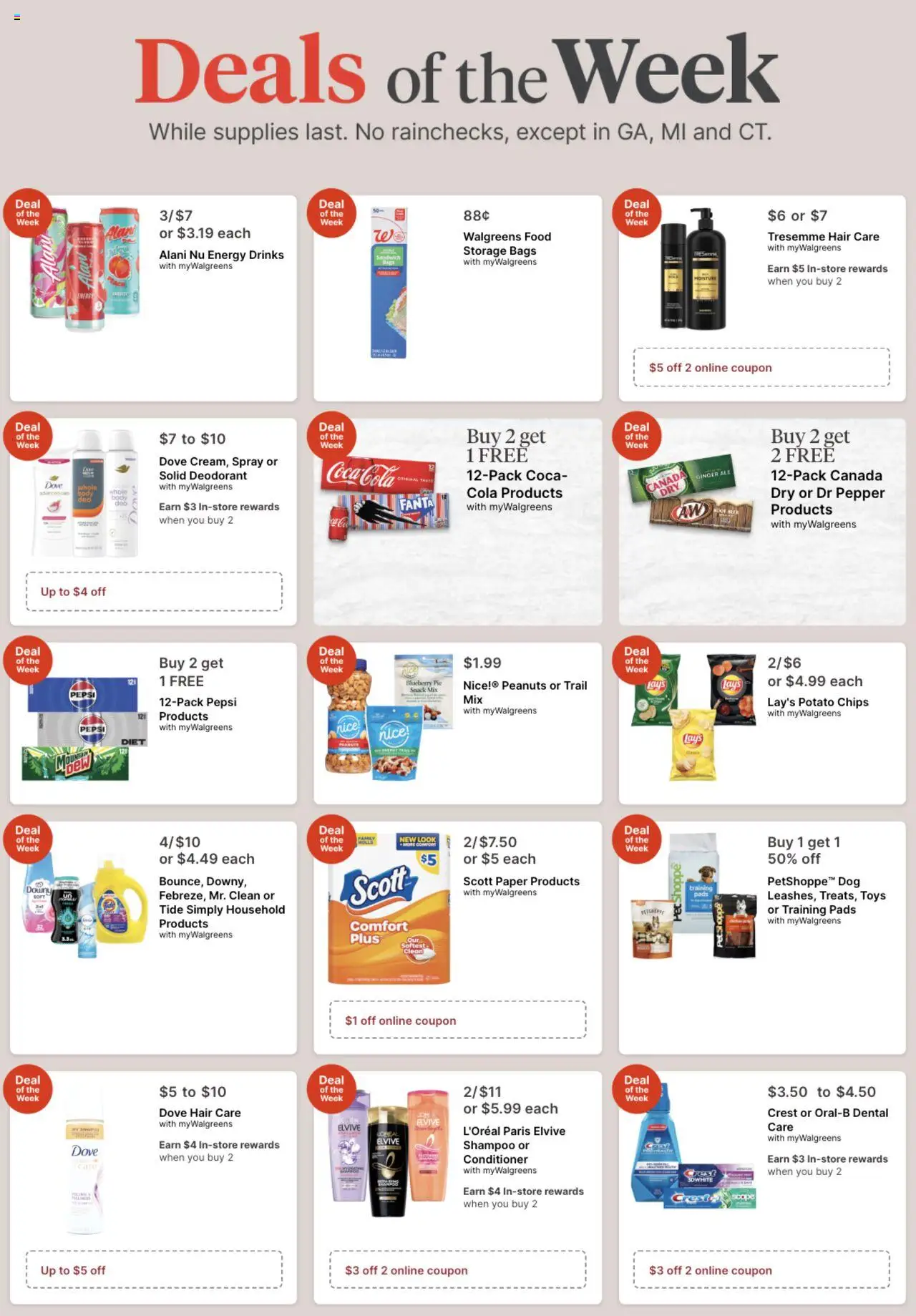 Walgreens Weekly Ad - valid from 12.10.2025 | Page: 1 | Products: Conditioner, Deodorant, Chips, Pepper