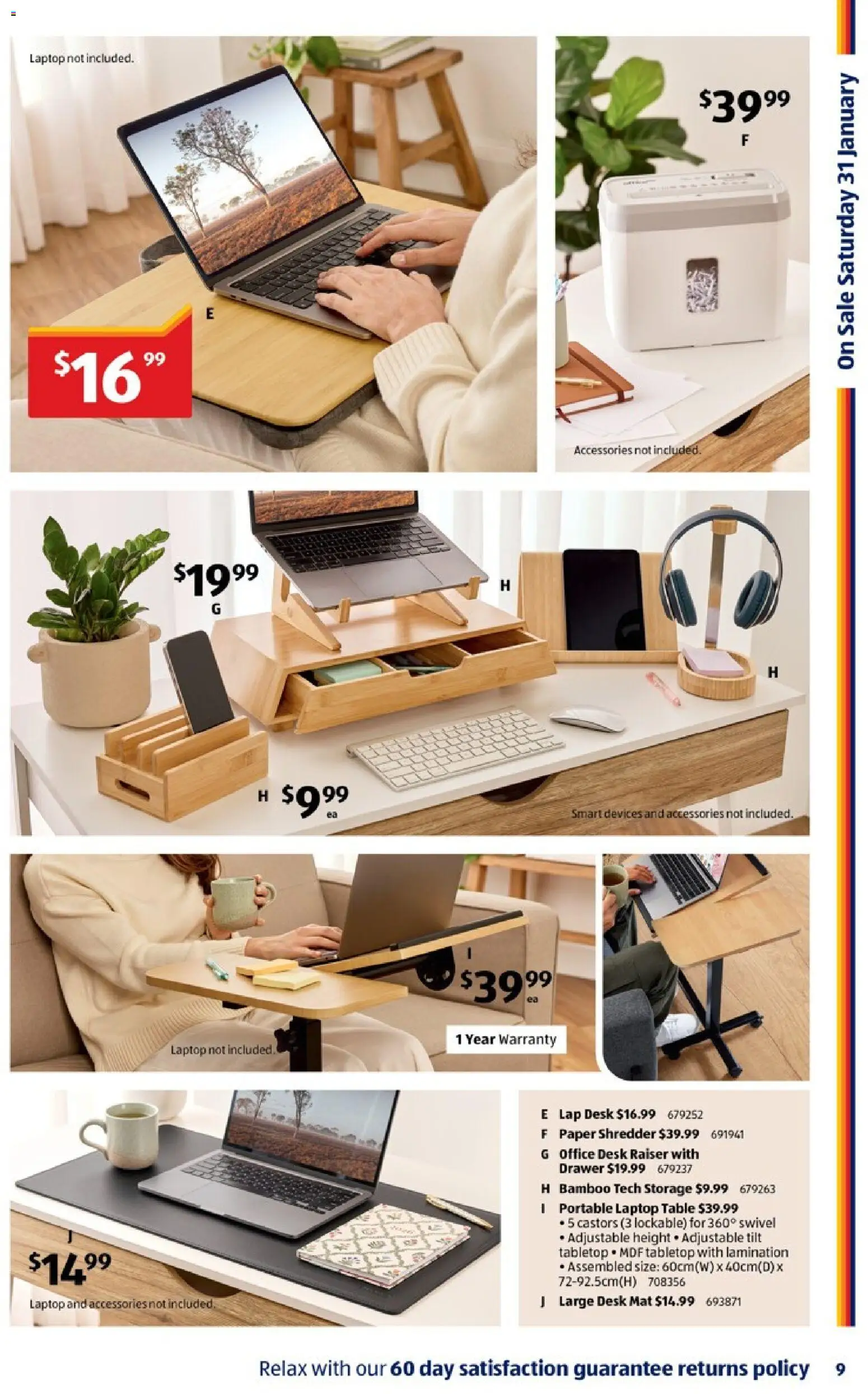 Aldi catalogue - valid from 28.01.2026 | Page: 9 | Products: Table, Desk, Accessories, Laptop