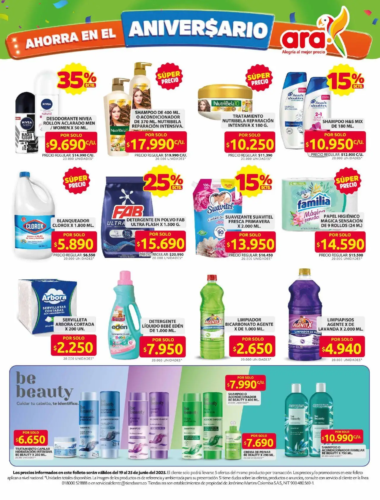 Ara revista - valida desde el 19.06.2025 | Página: 7 | Productos: Té, Shampoo, Desodorante, Papel higiénico
