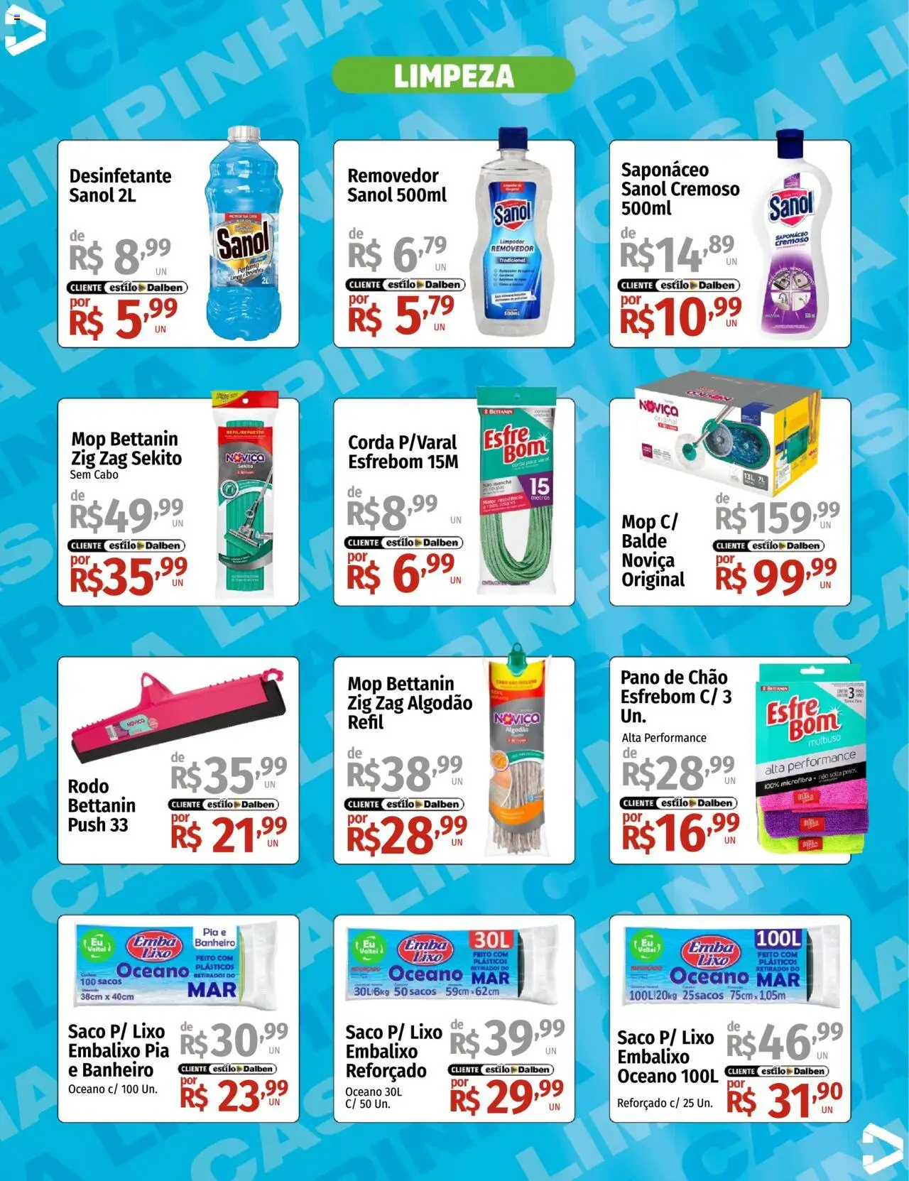 Supermercado Dalben Folheto - válido de 20.10.2025 | Página: 3 | Produtos: Mop, Corda, Roupas, Desinfetante