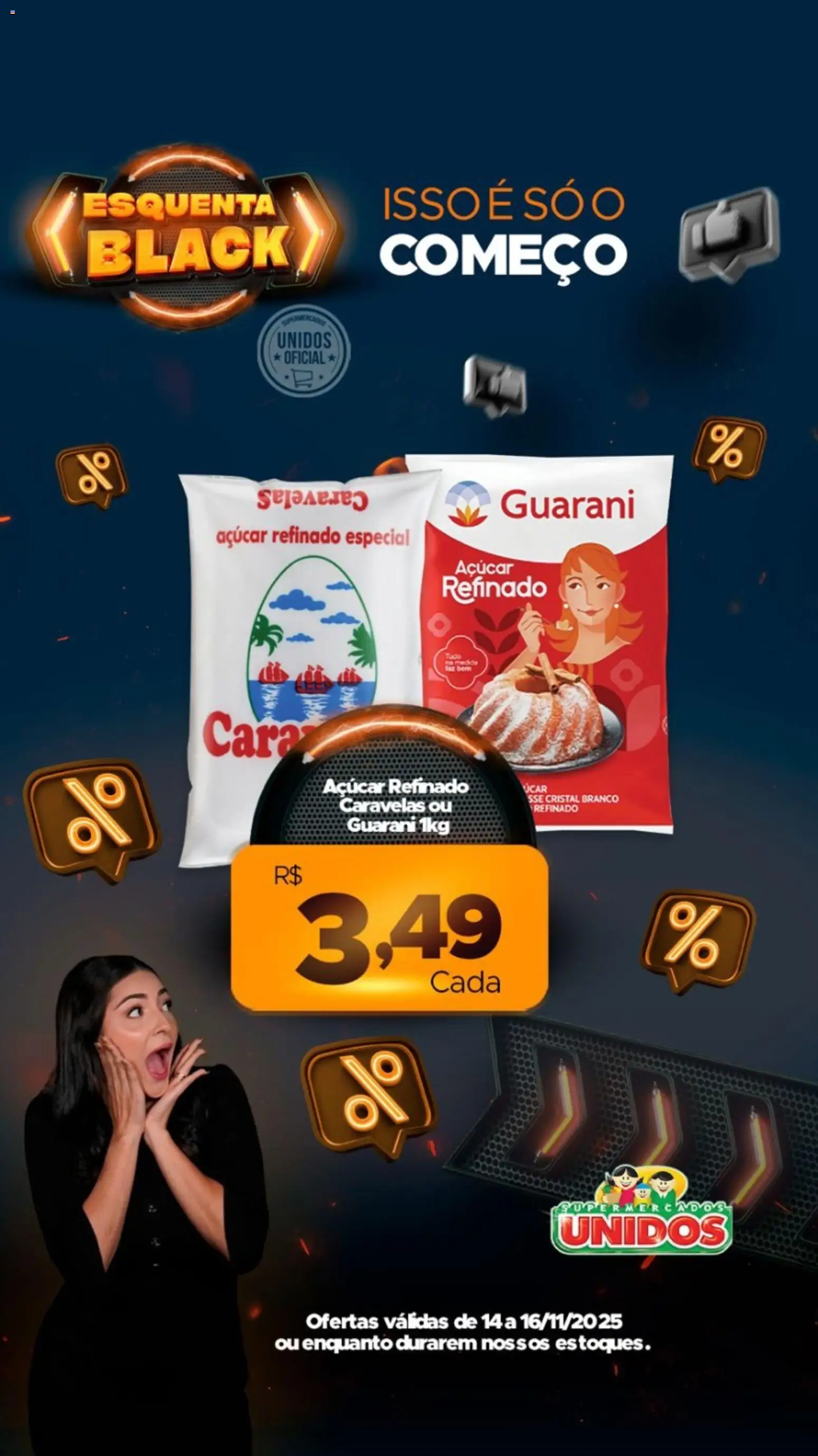 Supermercados Unidos Folheto - válido de 14.11.2025 | Página: 9 | Produtos: Cará, Açúcar