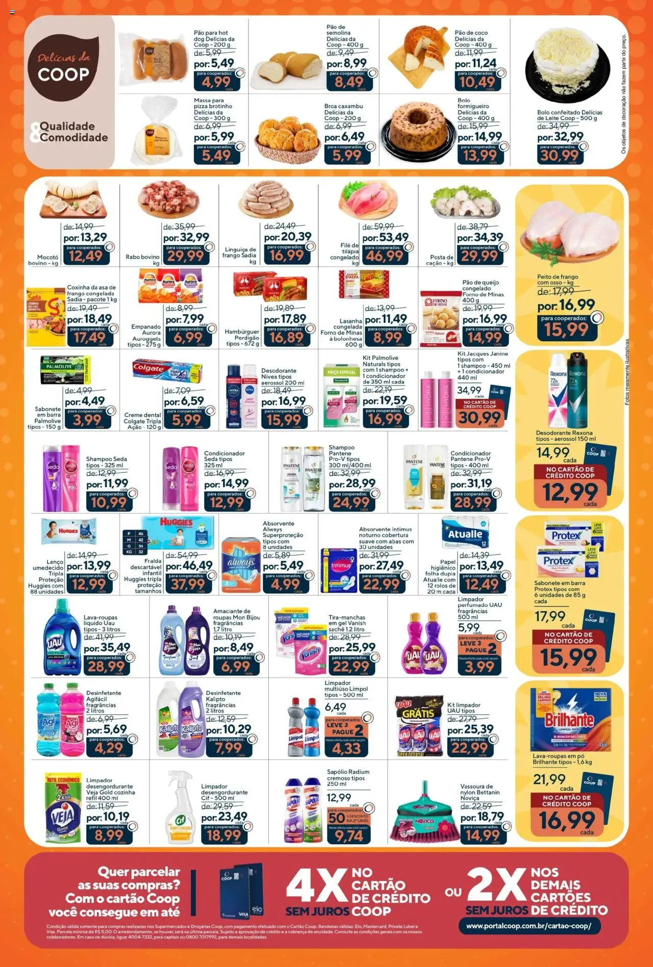 Coop Folheto - válido de 21.07.2025 | Página: 3 | Produtos: Shampoo, Lasanha, Frango, Desinfetante