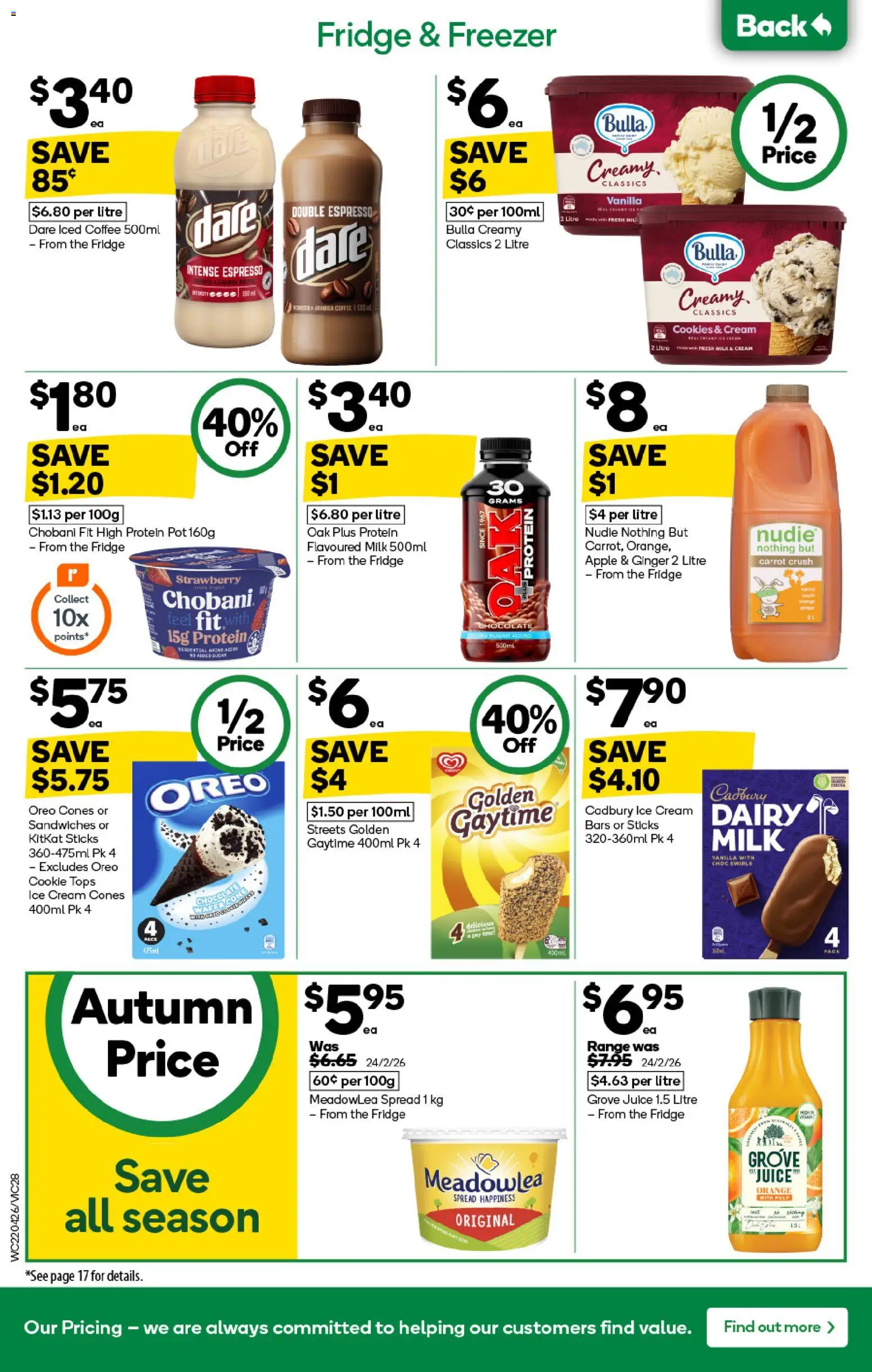 Woolworths catalogue - valid from 22.04.2026 | Page: 28 | Products: Milk, Juice, Sugar, Freezer