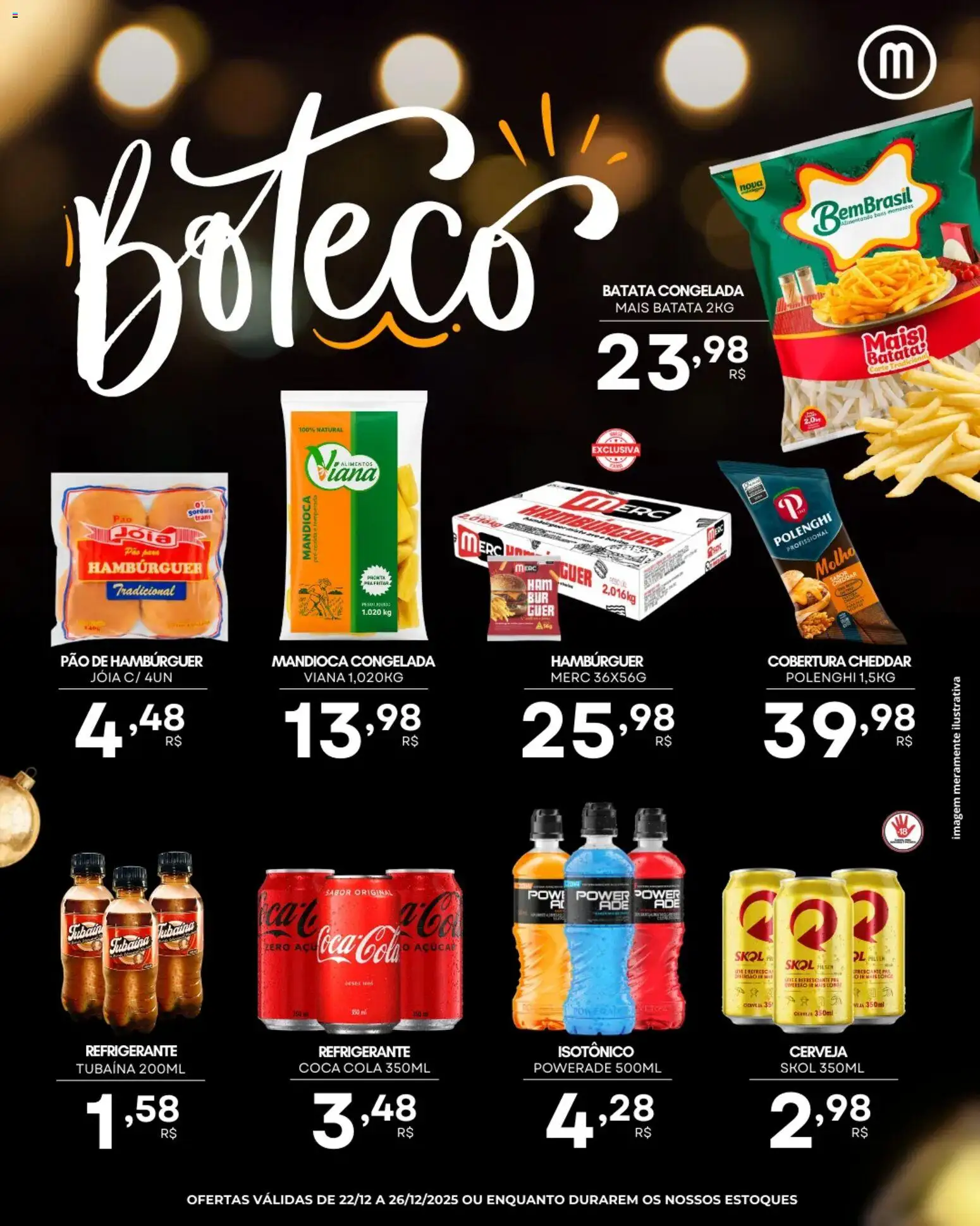 Mercadão Atacadista Folheto - válido de 22.12.2025 | Página: 4 | Produtos: Cola, Pão, Cerveja, Hambúrguer