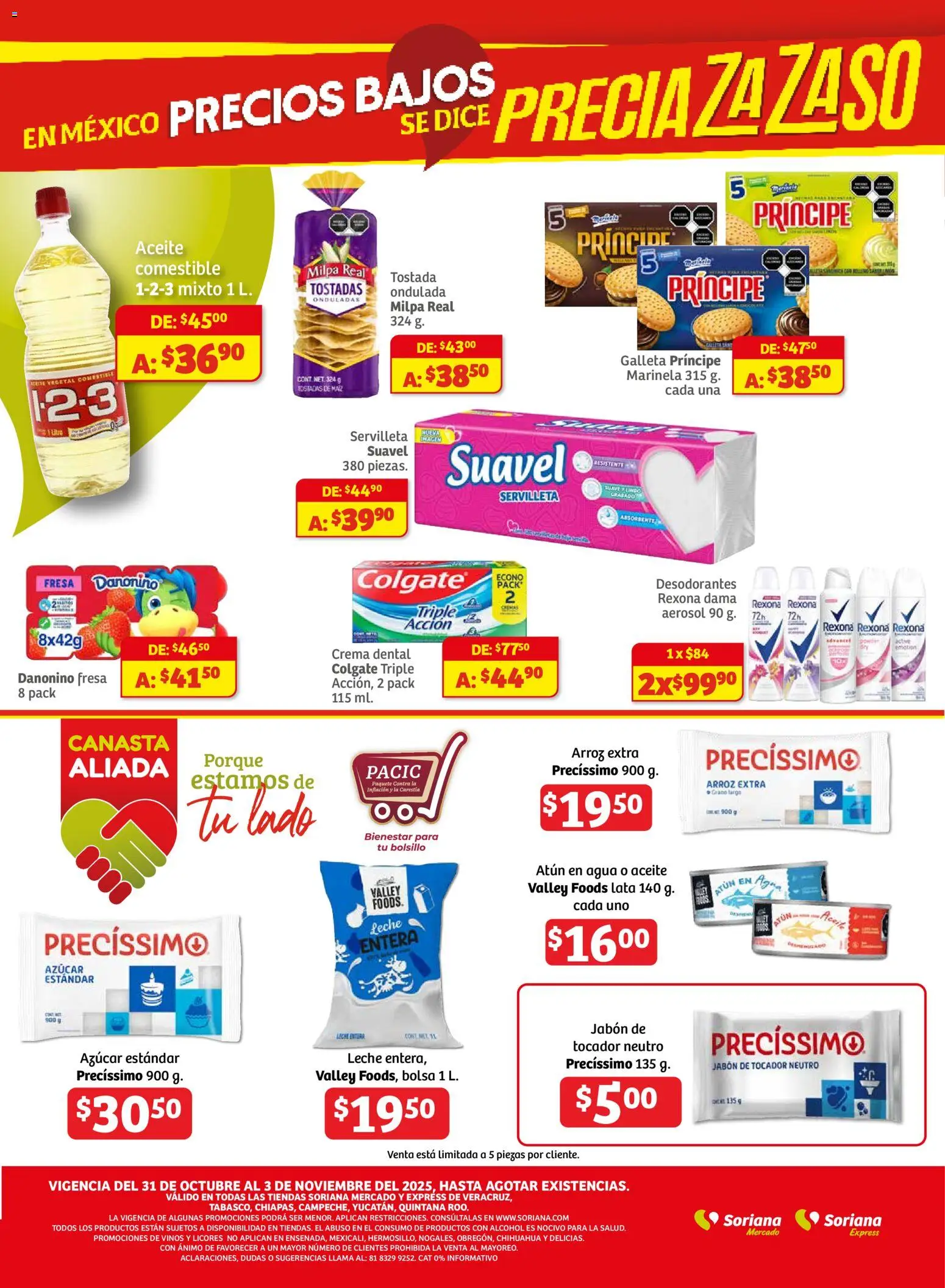 Nuevas ofertas de Soriana válidas en toda la República Mexicana desde el 31.10.2025. ¡Encuentra las mejores ofertas en Soriana - Fin de Semana Mercado: Ver, Tab, Chis, Camp, Yuc y Q. Roo! | Página: 3 | Productos: Fresa, Agua, Leche, Arroz