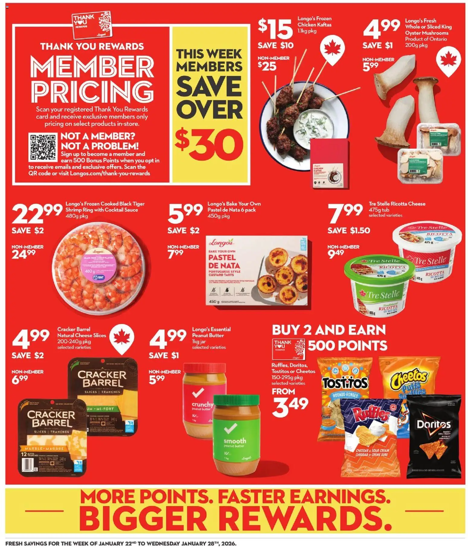 Longo's flyer valid from 22.01.2026 | Page: 4 | Products: Sour cream, Cream, Butter, Cheese